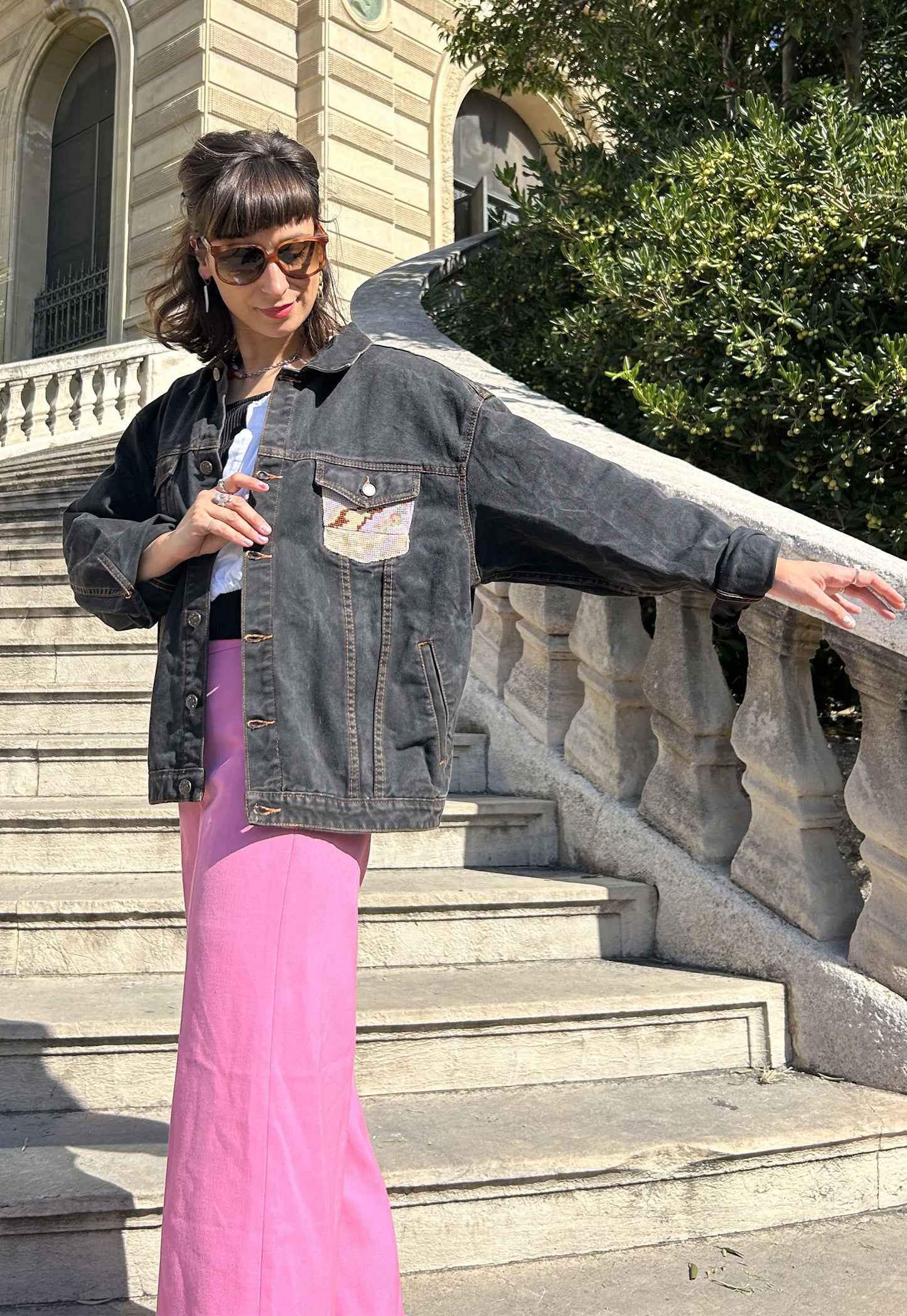 Upcycled jacket La Danseuse à la barre  (L)