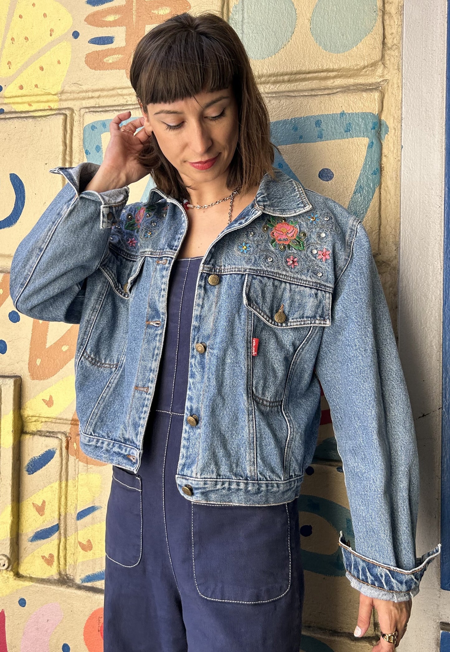 Frankie upcycled jacket Wild Roses (S/M)