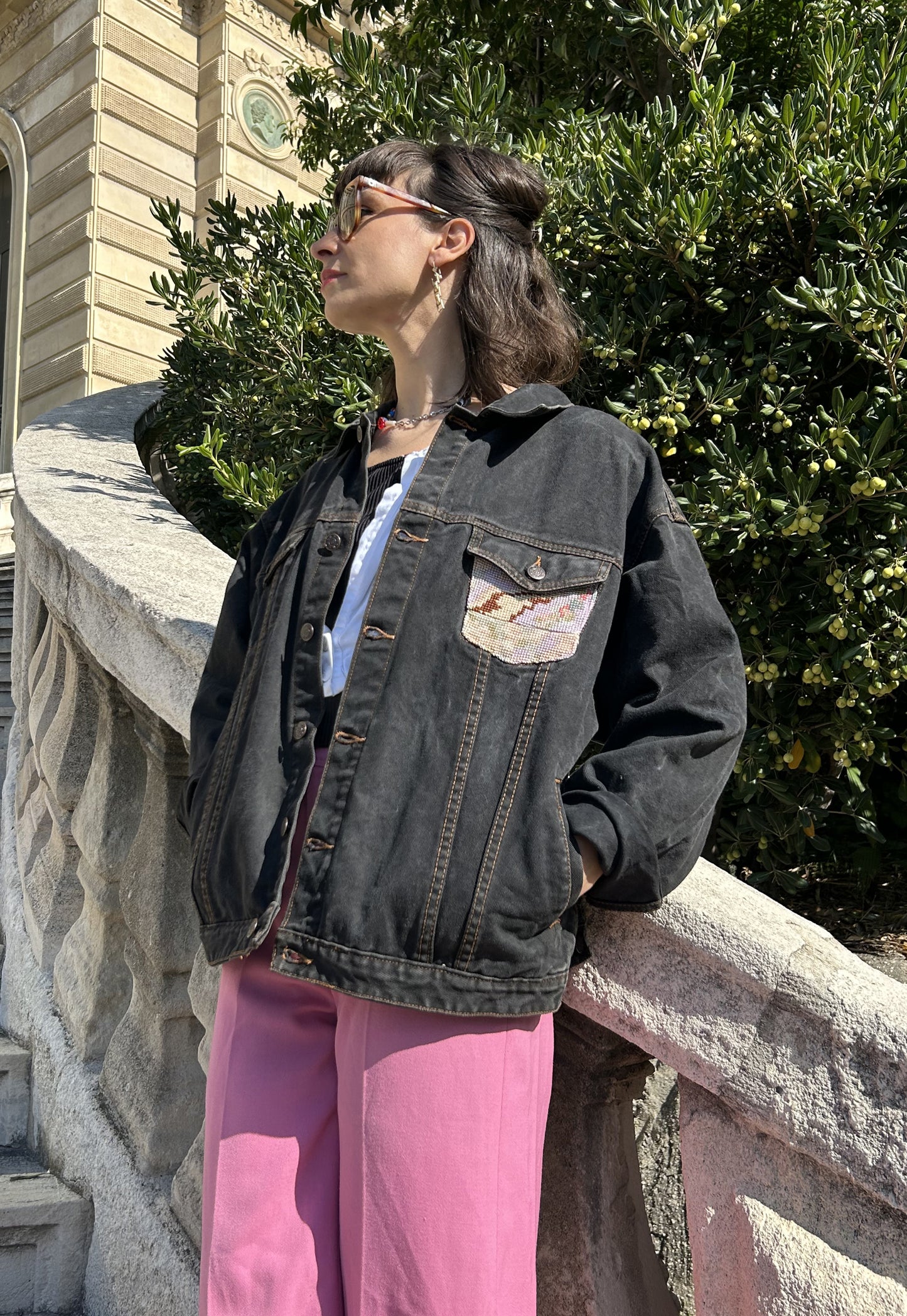Upcycled jacket La Danseuse à la barre  (L)