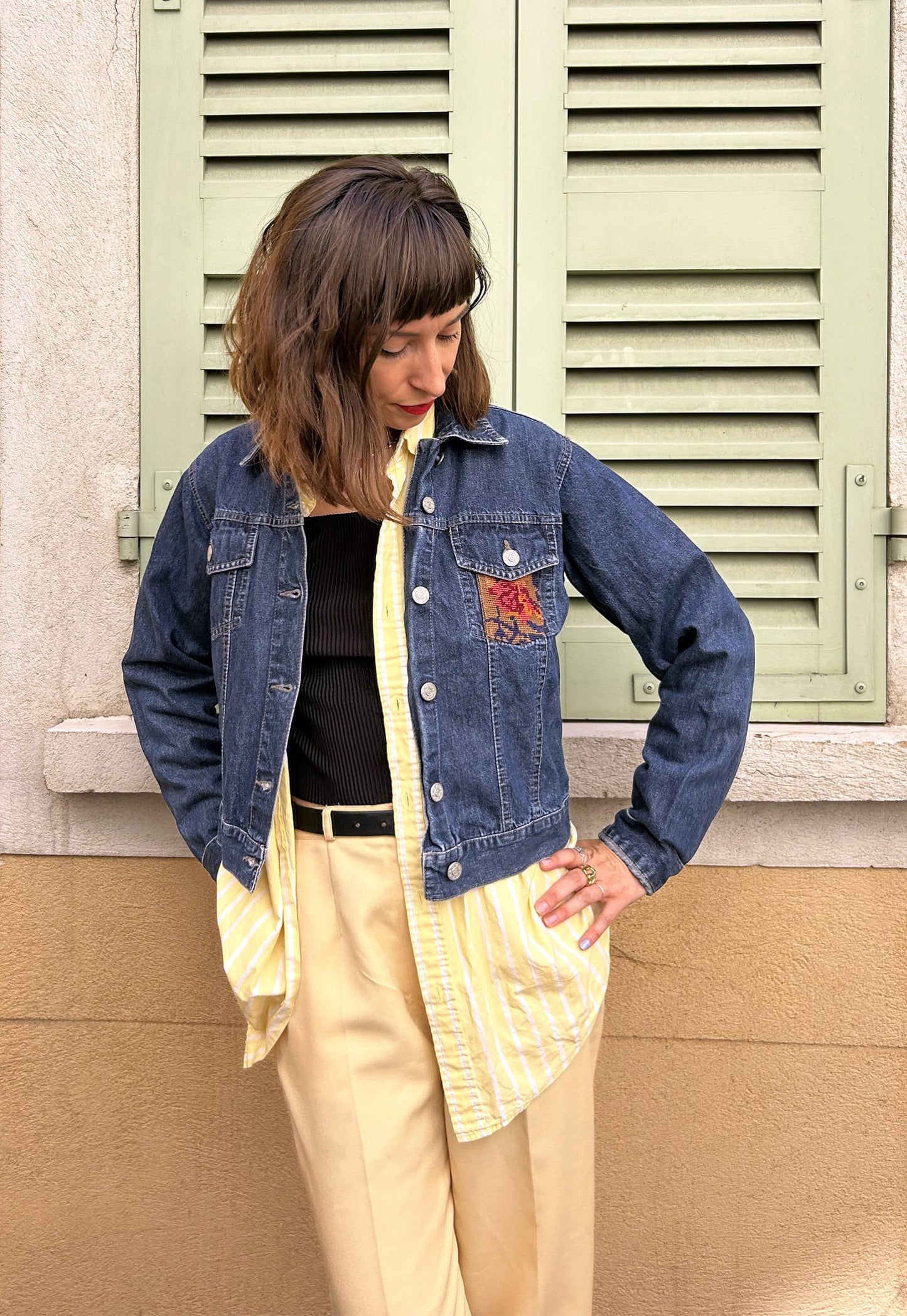Upcycled jacket Wild flowers (XS)