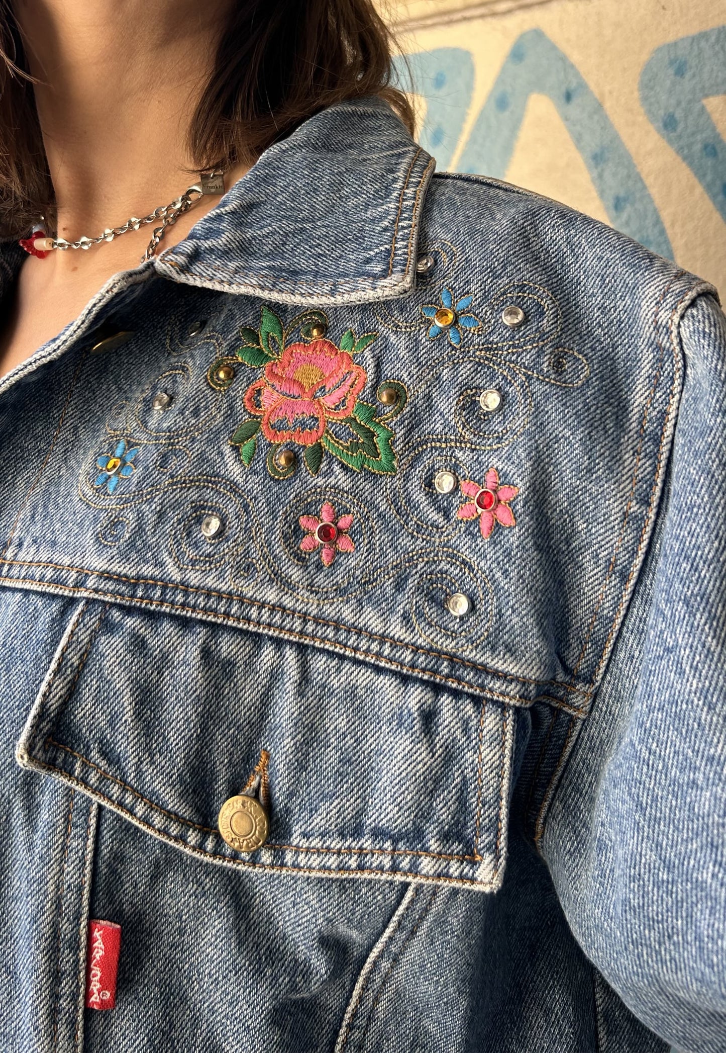 Frankie upcycled jacket Wild Roses (S/M)