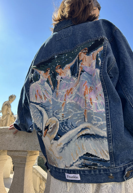 Upcycled jacket Swan Lake (XL)