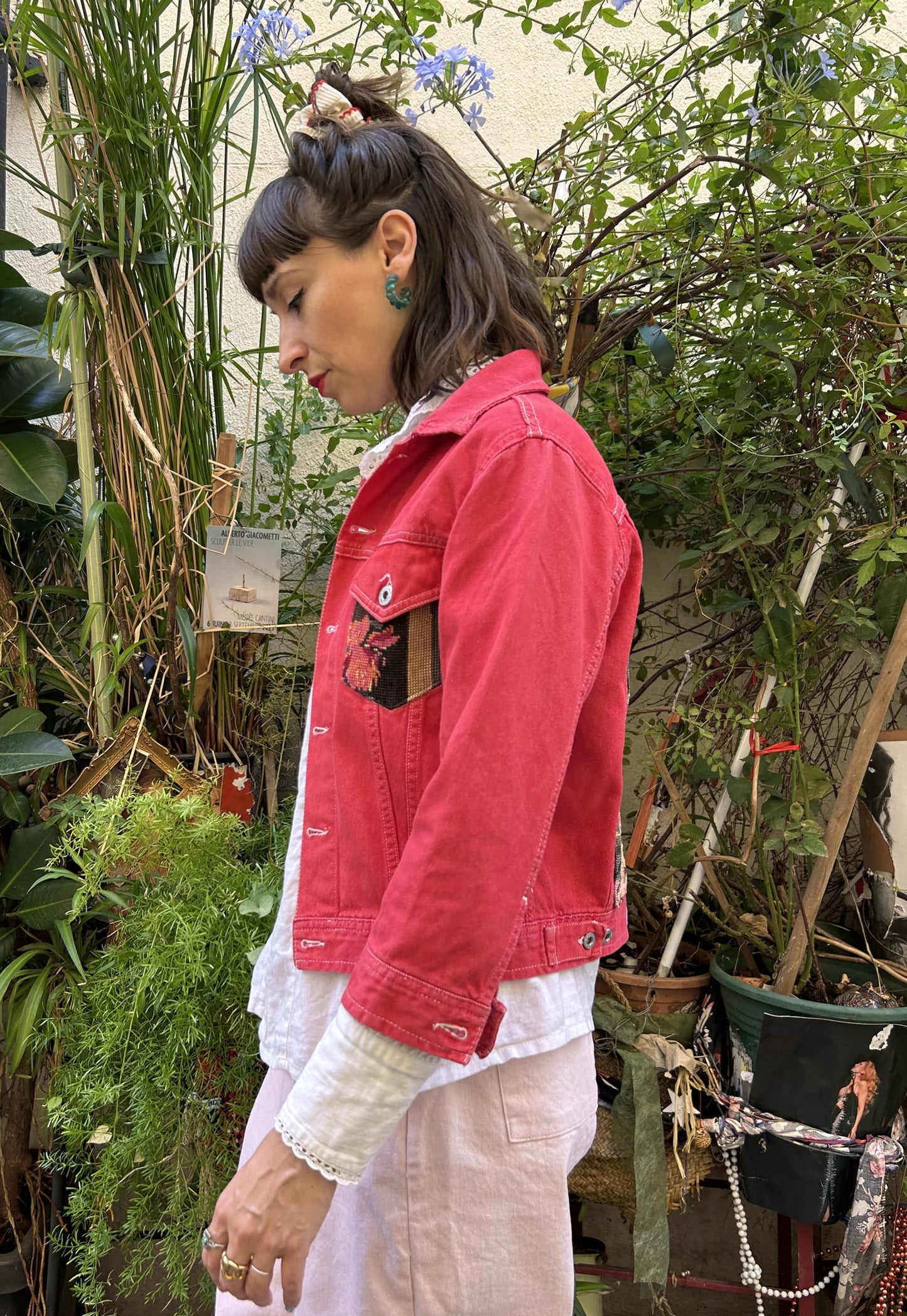 Upcycled jacket Tulips (XS)