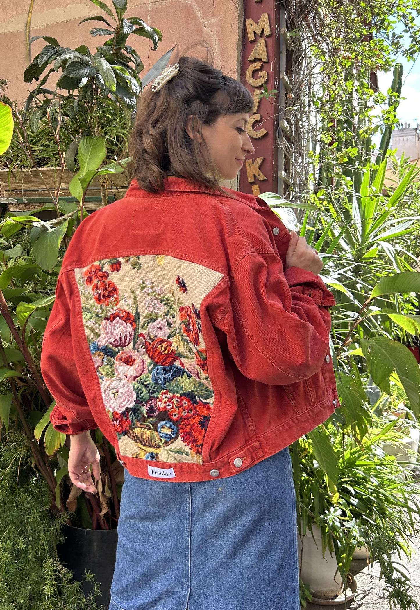 Frankie upcycled jacket Royal Bouquet (M)