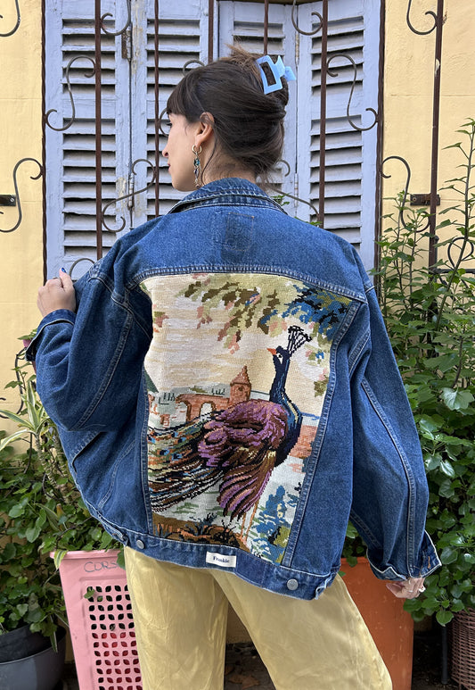 Upcycled jacket Peacock (L/XL)