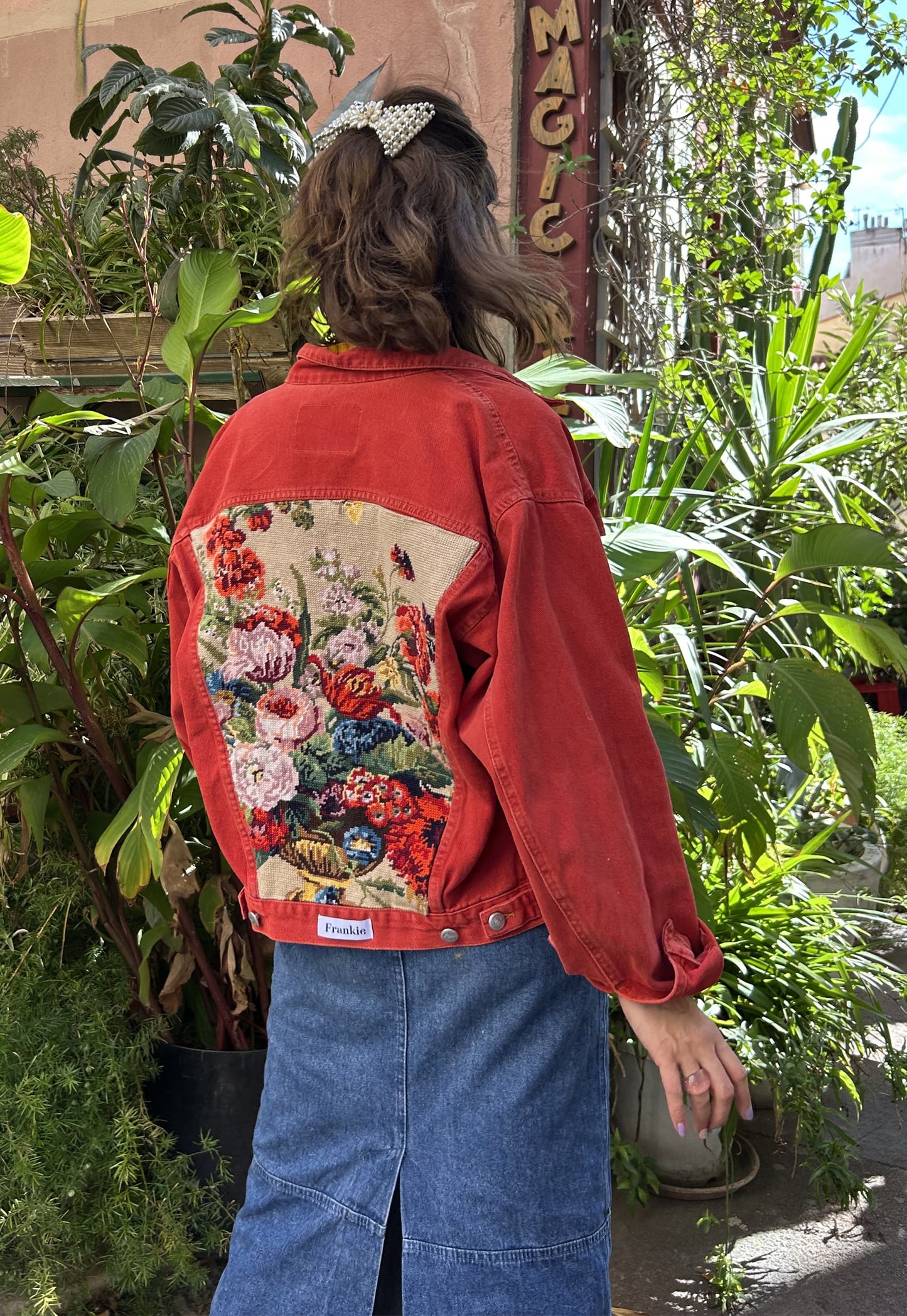Frankie upcycled jacket Royal Bouquet (M)
