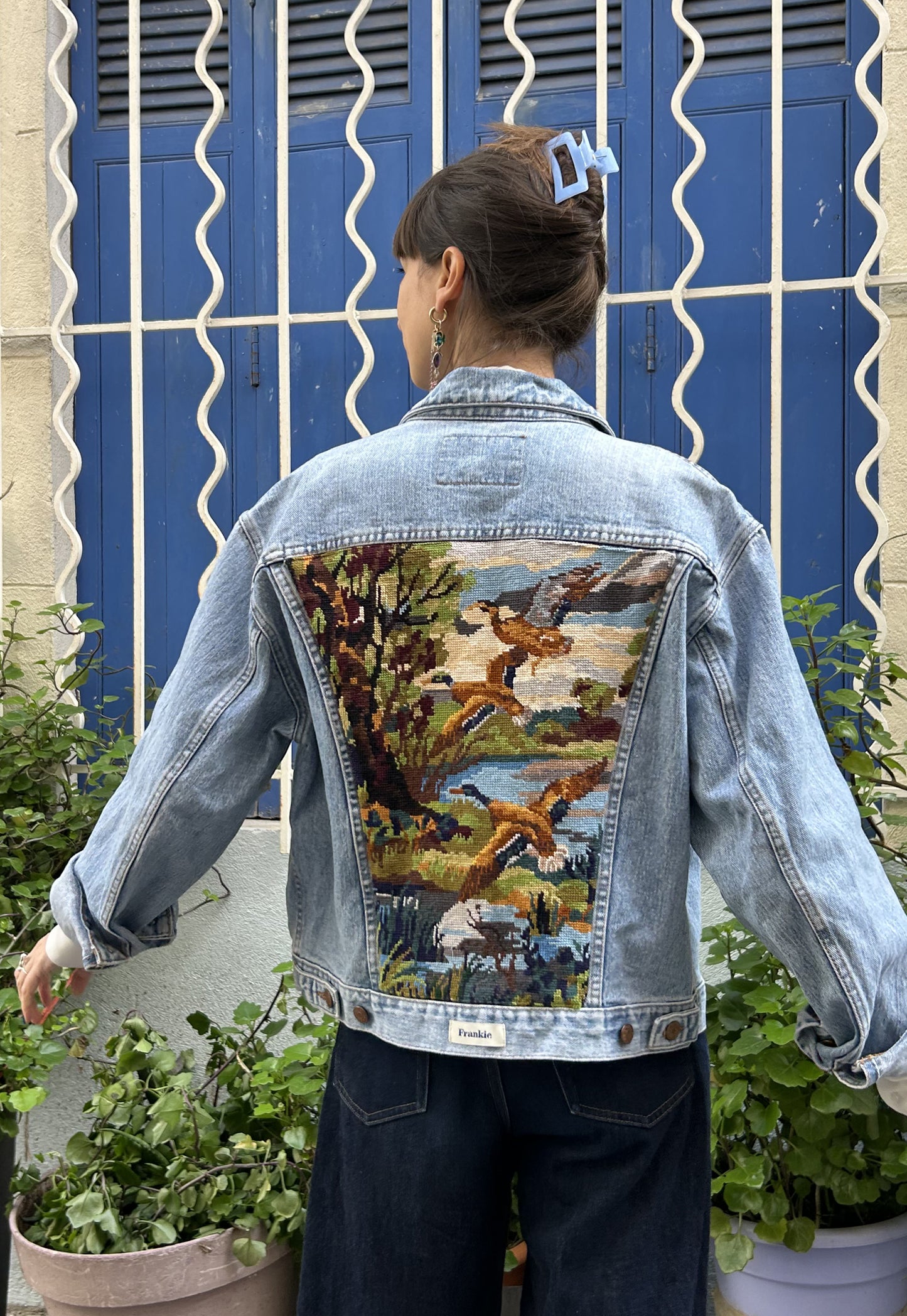 Upcycled jacket Ducks (S/M)