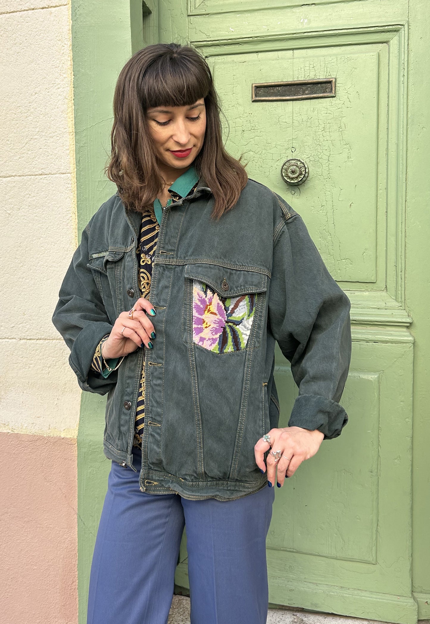 Upcycled jacket Lagoon (L)
