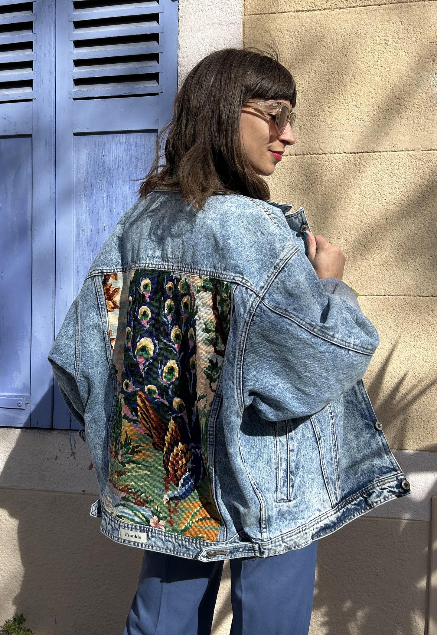Upcycled jacket Majestic Peacock (XL/XXL)