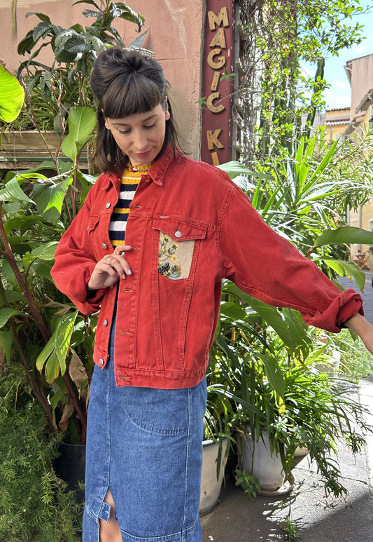Frankie upcycled jacket Royal Bouquet (M)