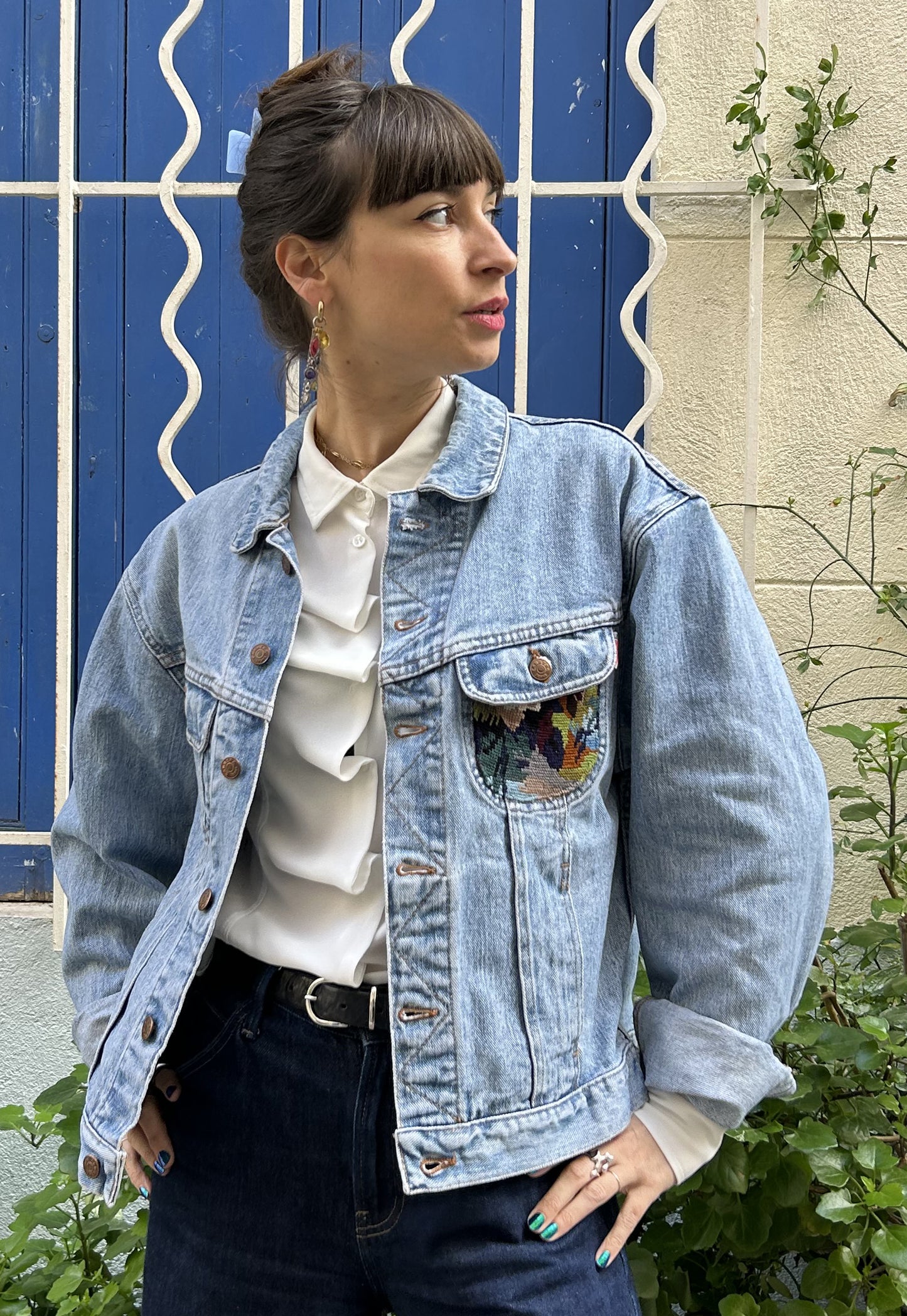 Upcycled jacket Ducks (S/M)