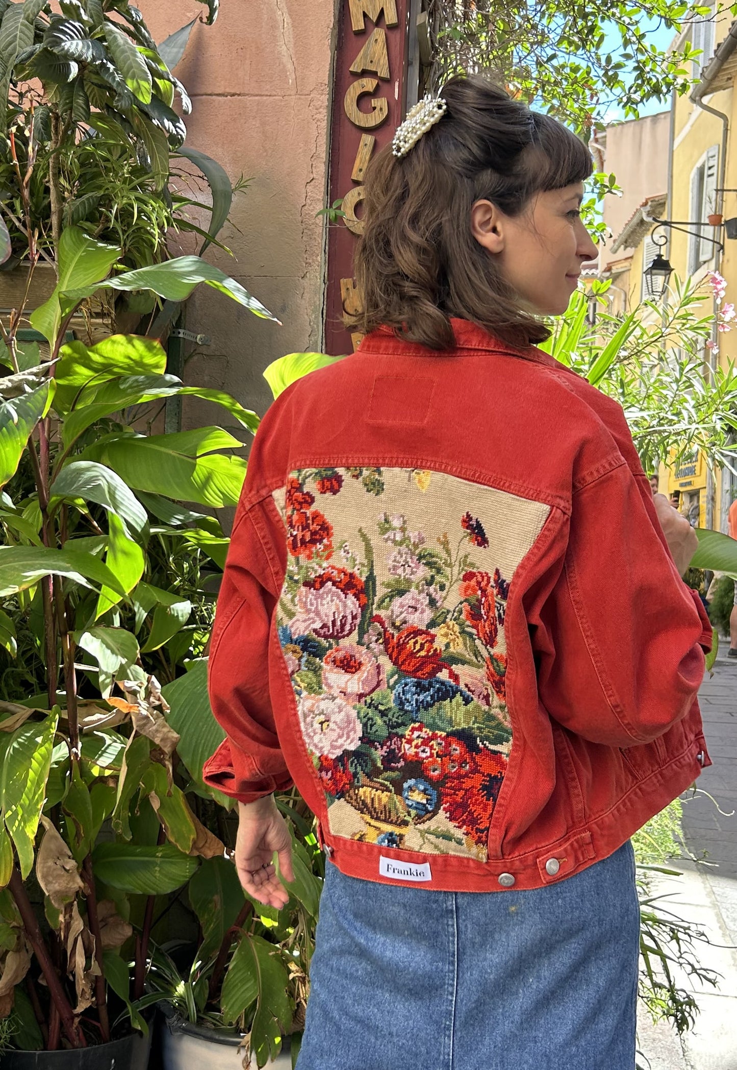 Frankie upcycled jacket Royal Bouquet (M)