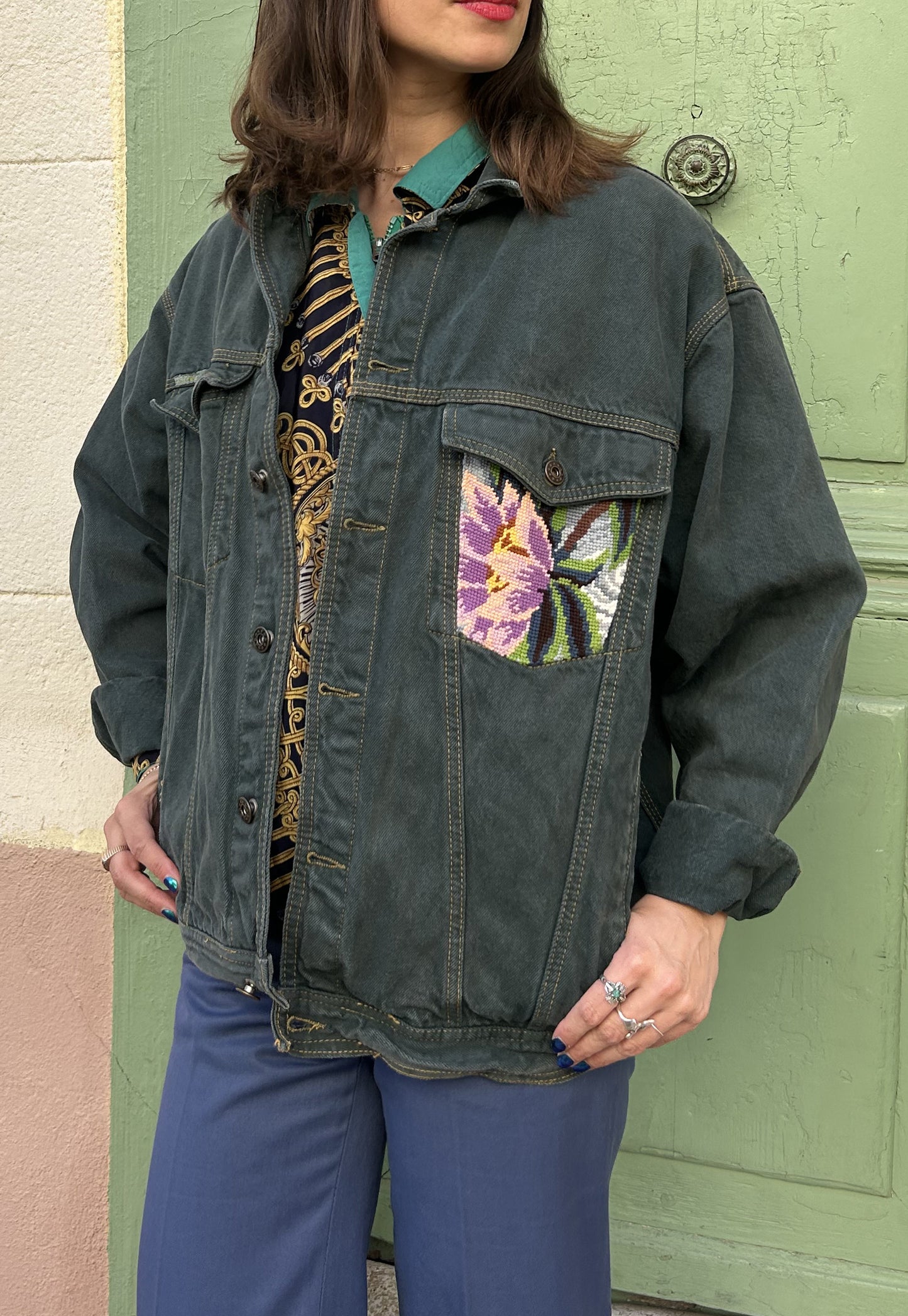 Upcycled jacket Lagoon (L)