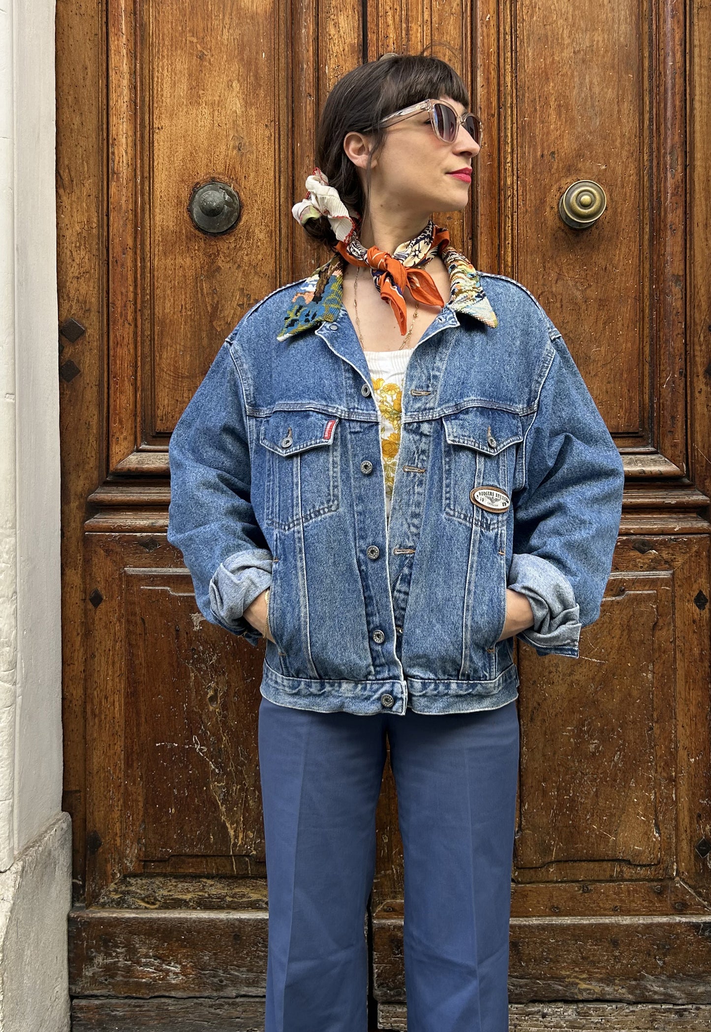 Upcycled jacket Peacock (M/L)