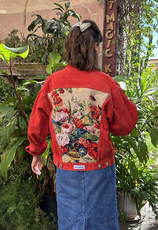 Frankie upcycled jacket Royal Bouquet (M)