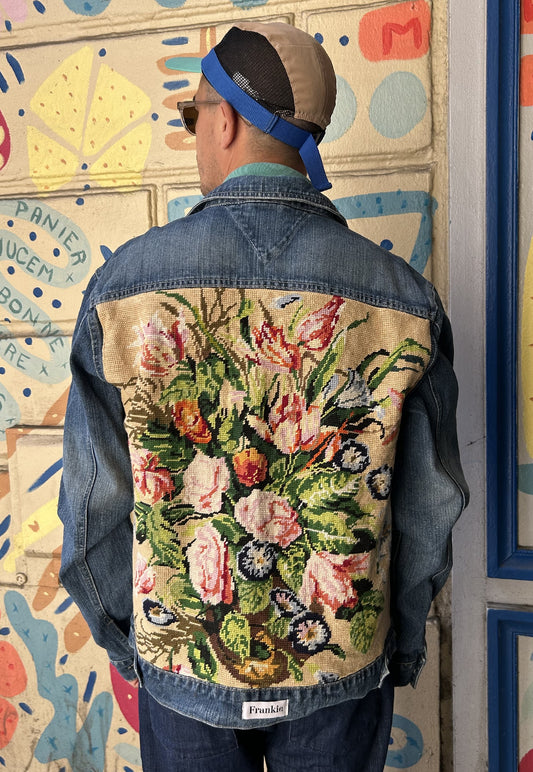Frankie upcycled jacket Bouquet Pastel (L)