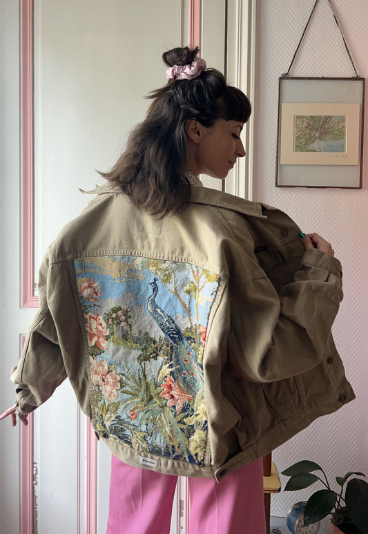 Upcycled jacket Peacock (L)