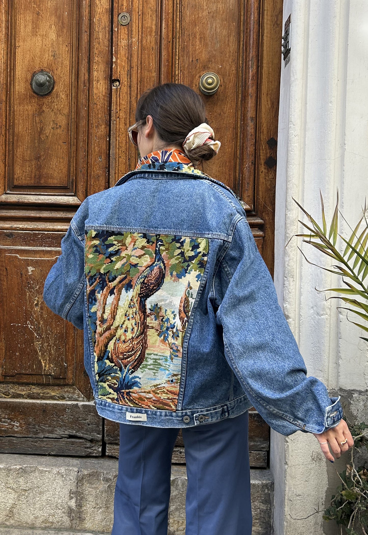 Upcycled jacket Peacock (M/L)
