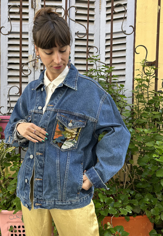 Upcycled jacket Peacock (L/XL)