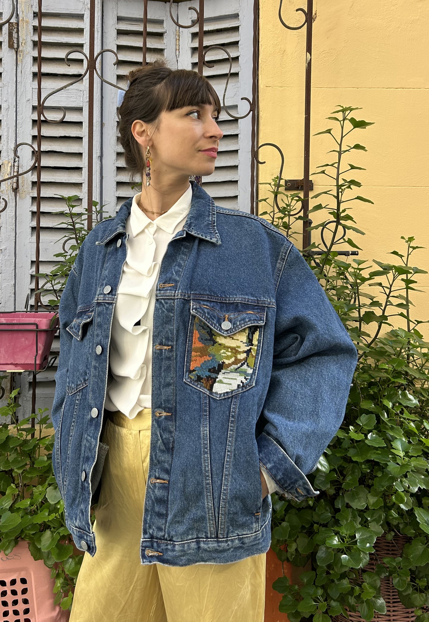 Upcycled jacket Peacock (L/XL)