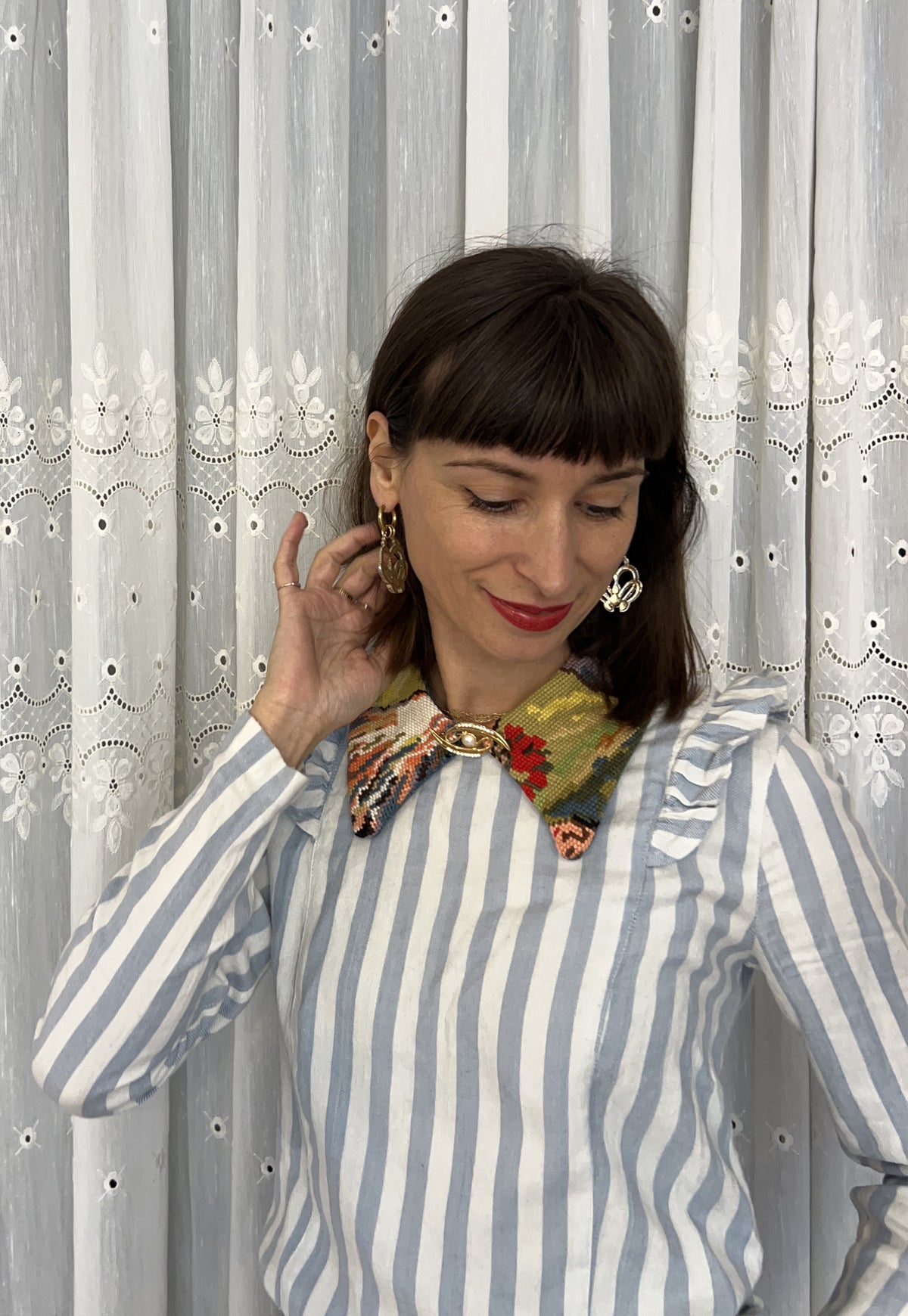 Upcycled detachable collar Simone