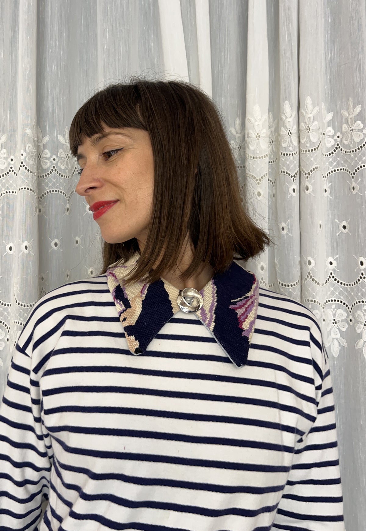 Upcycled detachable collar Simone