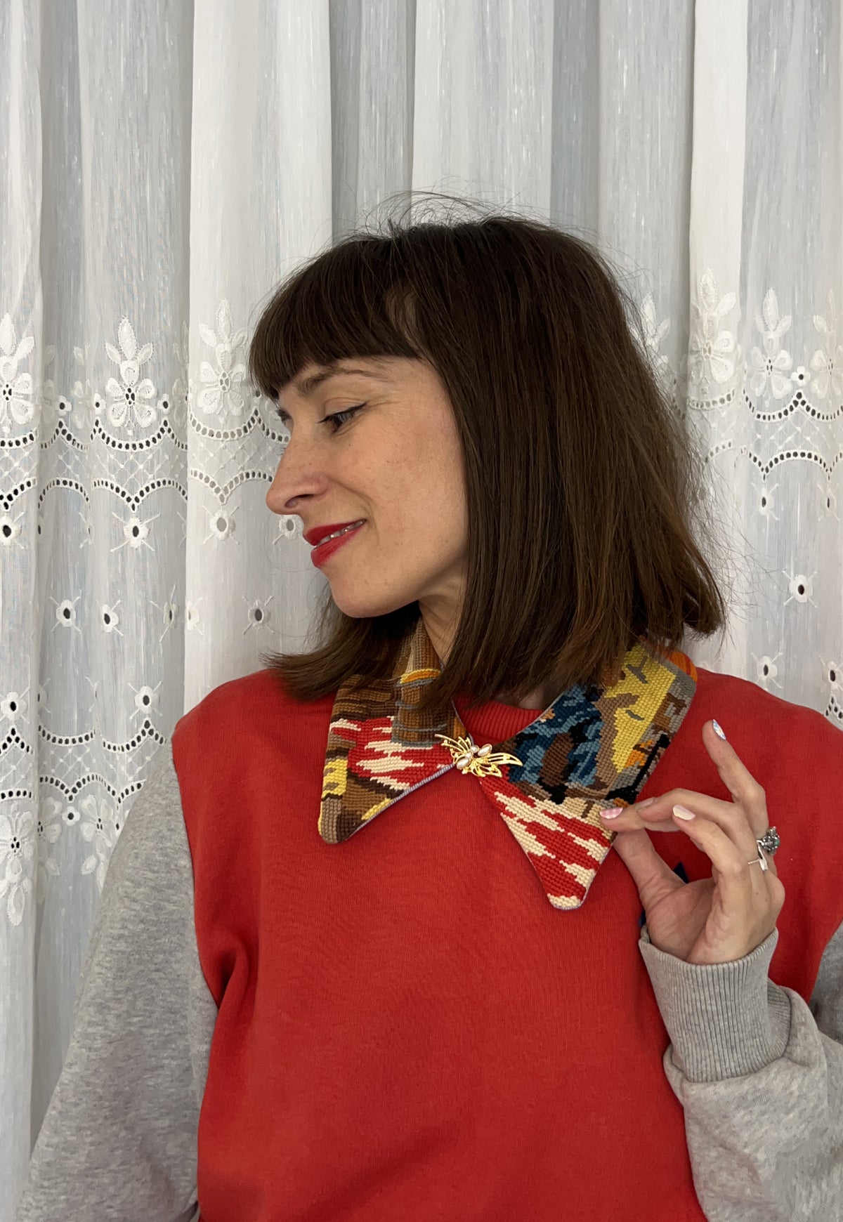 Upcycled detachable collar Simone