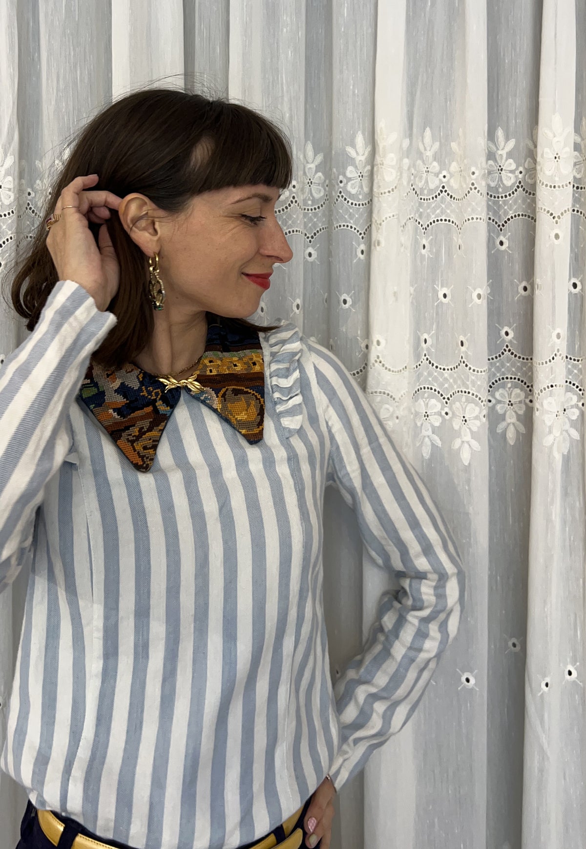 Upcycled detachable collar Simone
