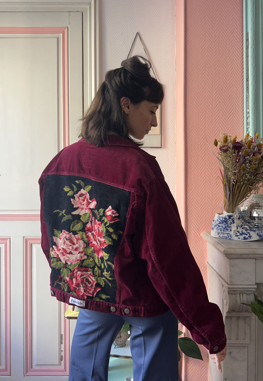 Upcycled jacket Roses (M/L)