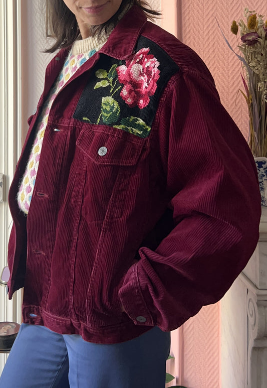 Upcycled jacket Roses (M/L)