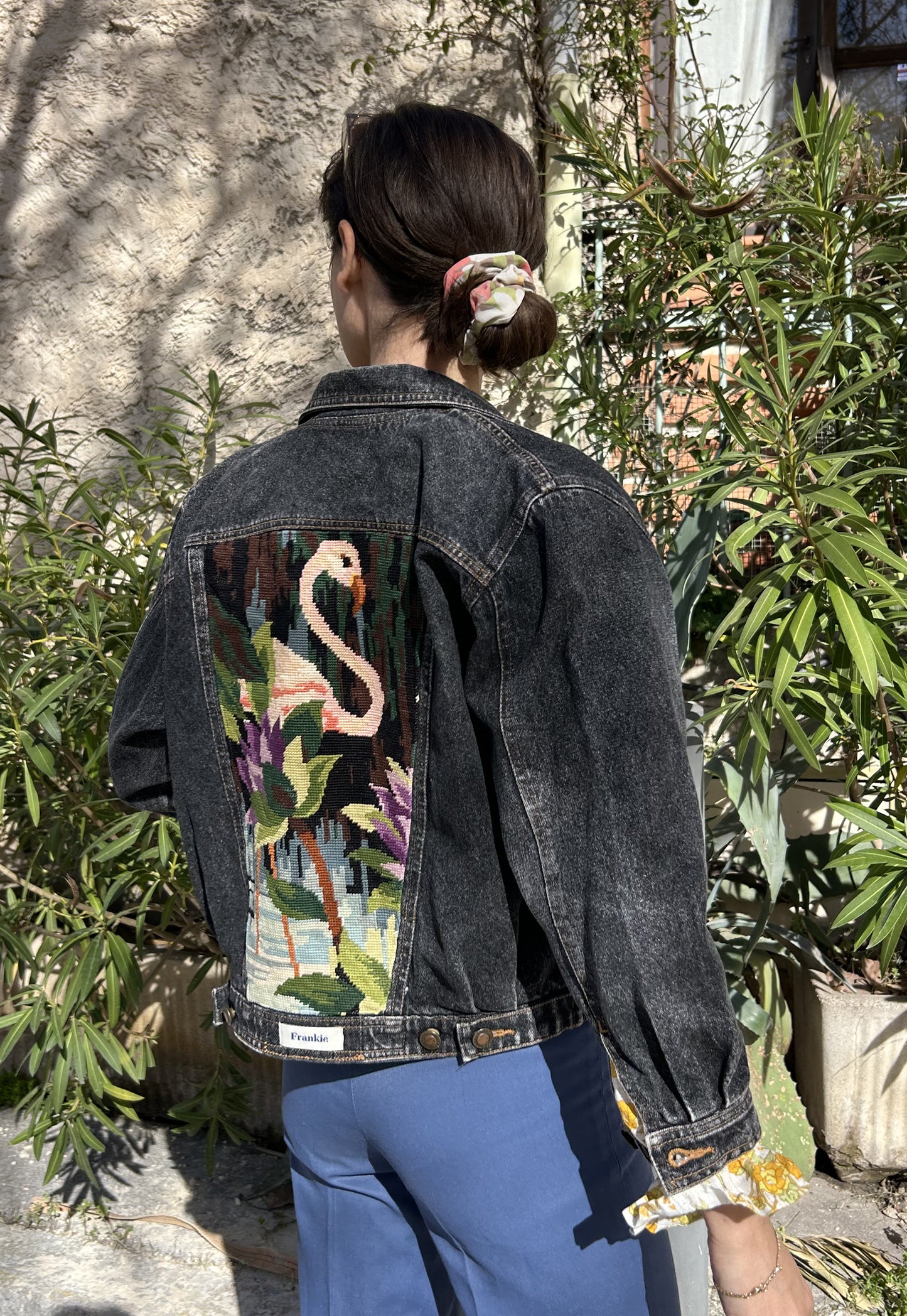 Upcycled jacket Flamingo (XS)