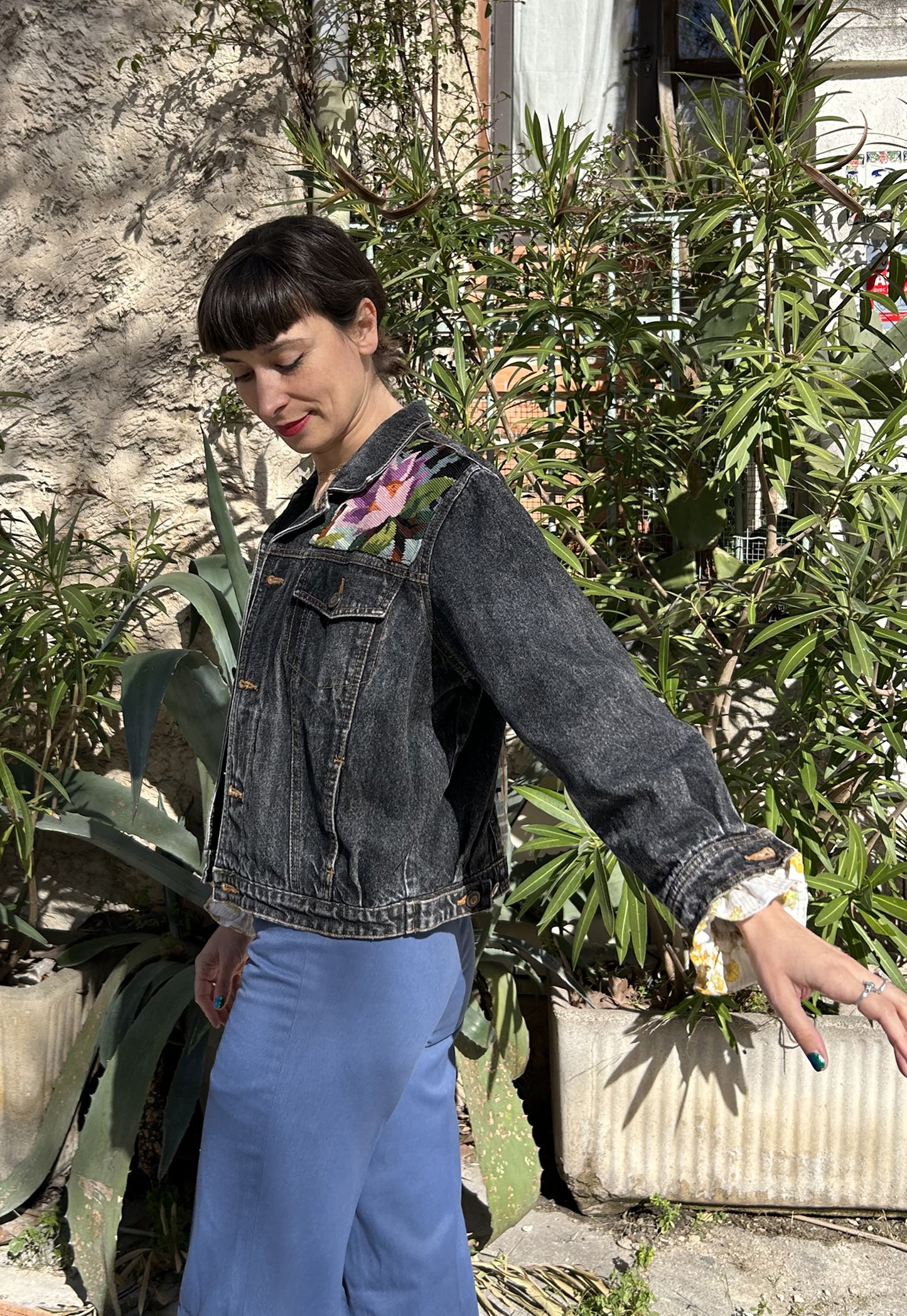 Upcycled jacket Flamingo (XS)