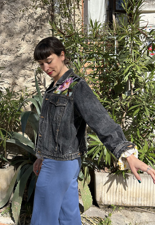 Upcycled jacket Flamingo (XS)