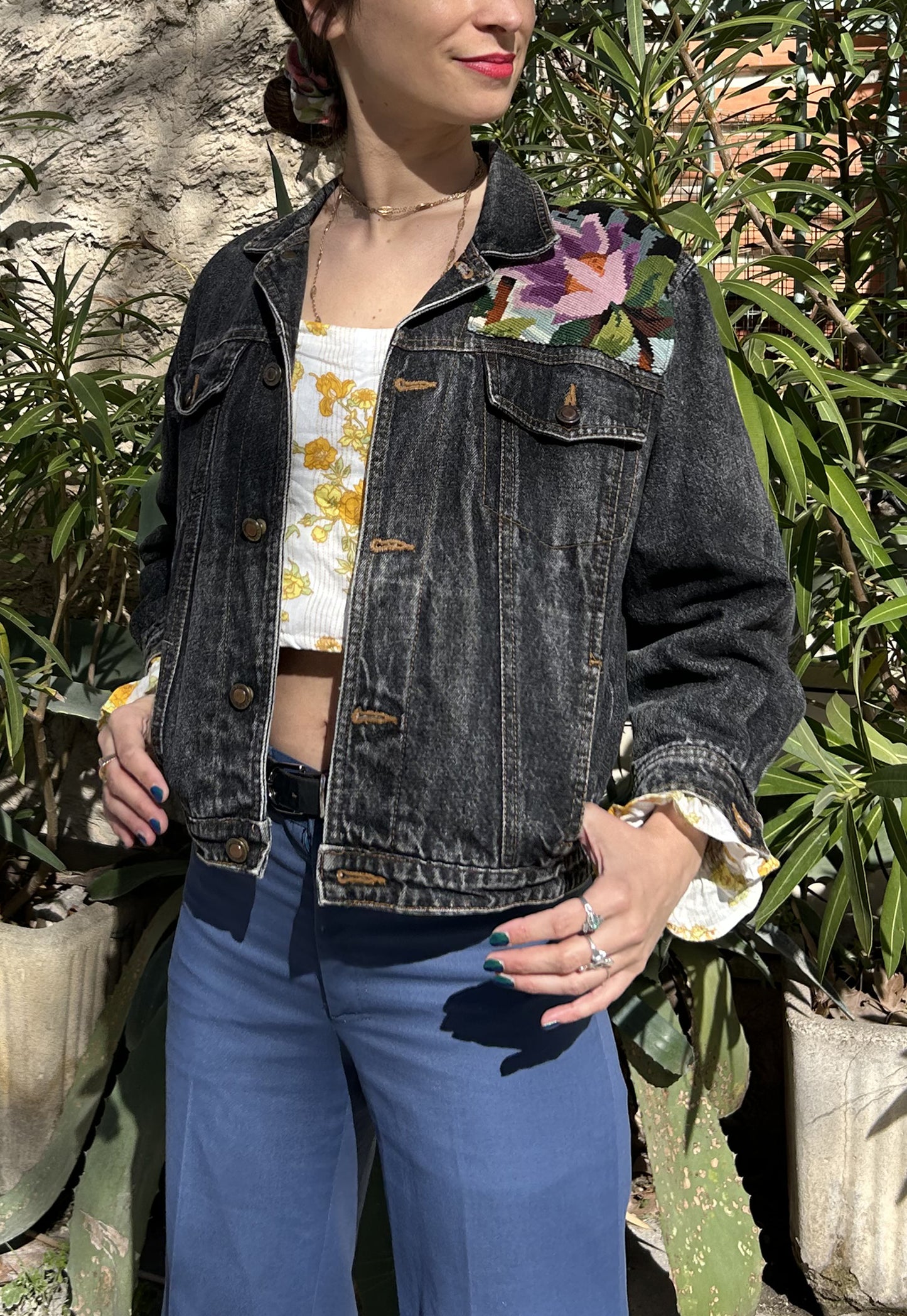 Upcycled jacket Flamingo (XS)