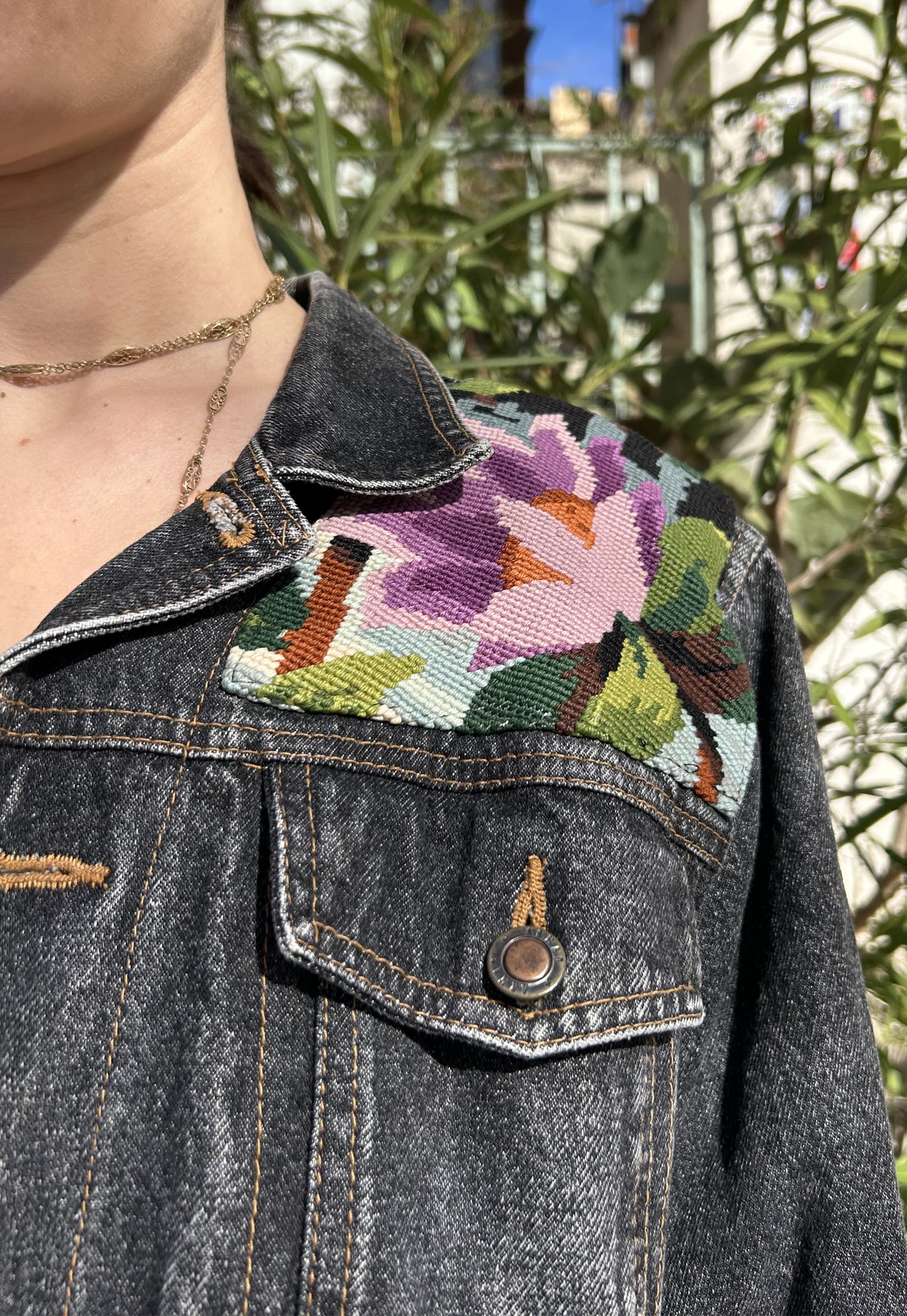 Upcycled jacket Flamingo (XS)