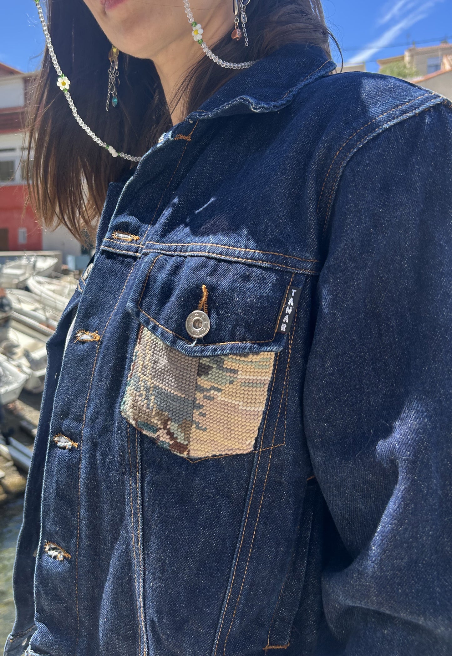 Upcycled jacket Blue Horizon (S)