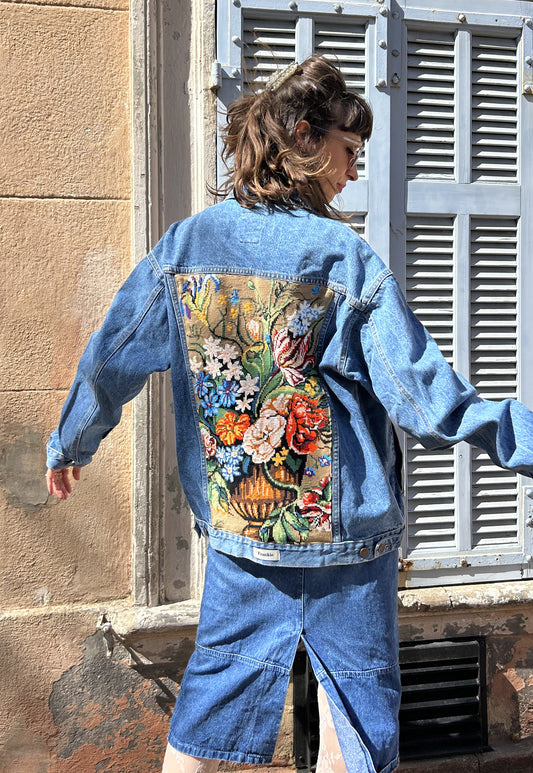 Upcycled jacket bouquet Holandais (L)