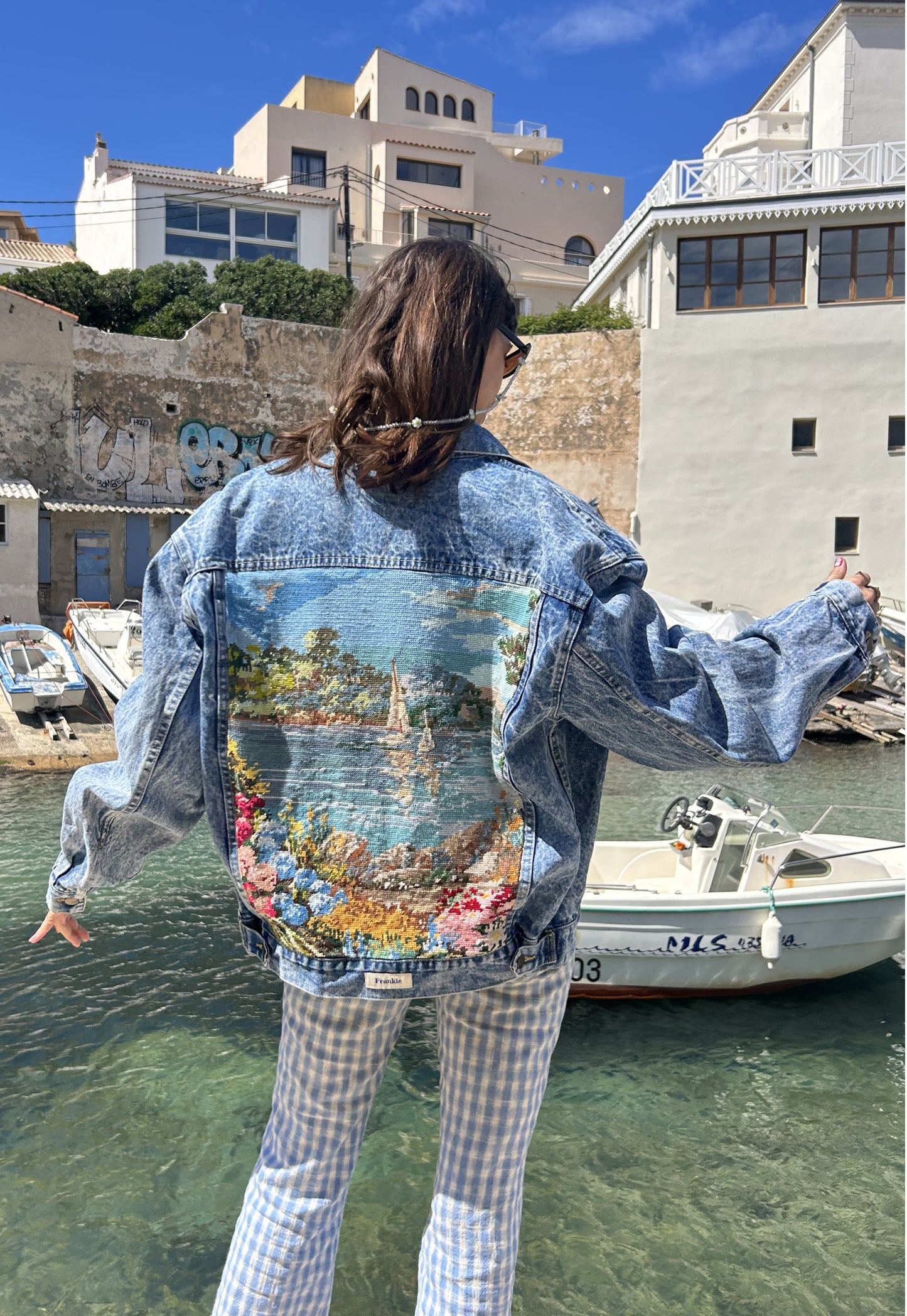 Upcycled jacket Côte Bleue (XL)