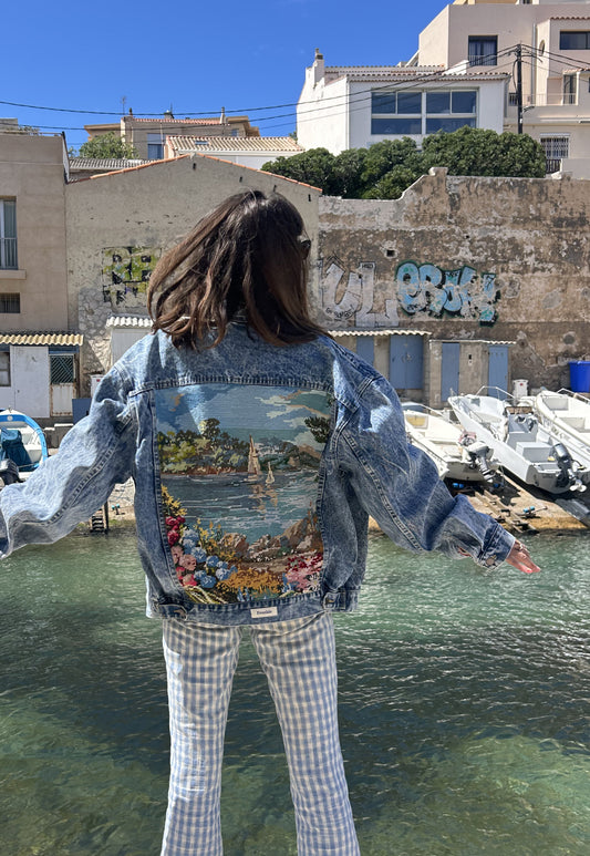 Upcycled jacket Côte Bleue (XL)