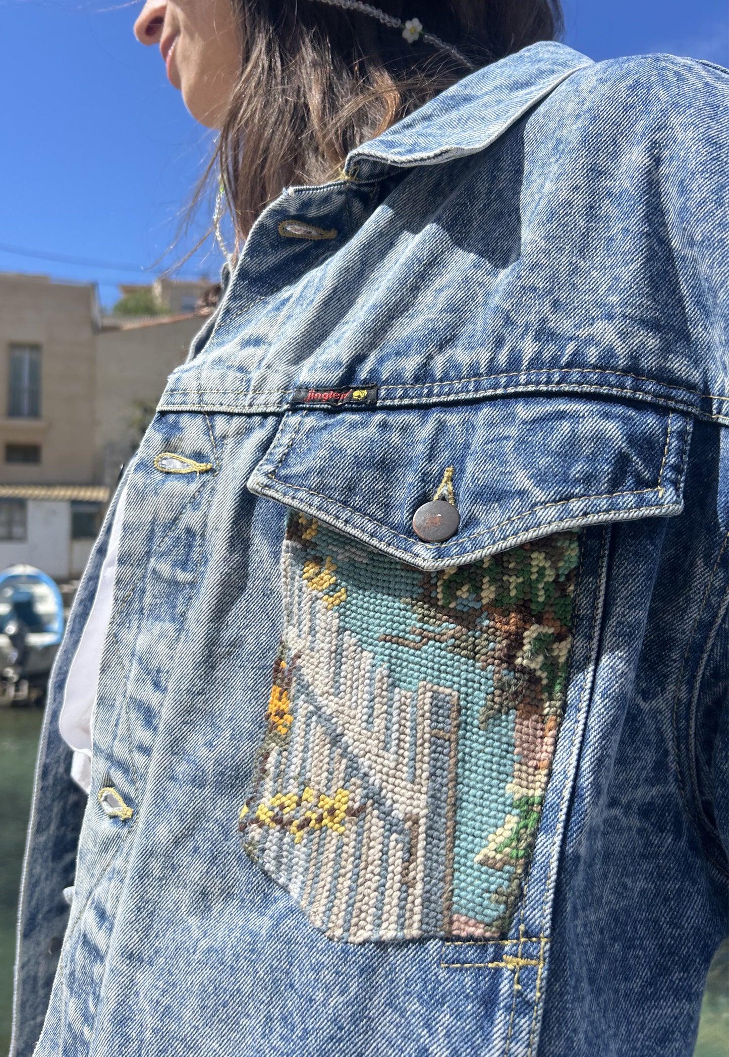 Upcycled jacket Côte Bleue (XL)
