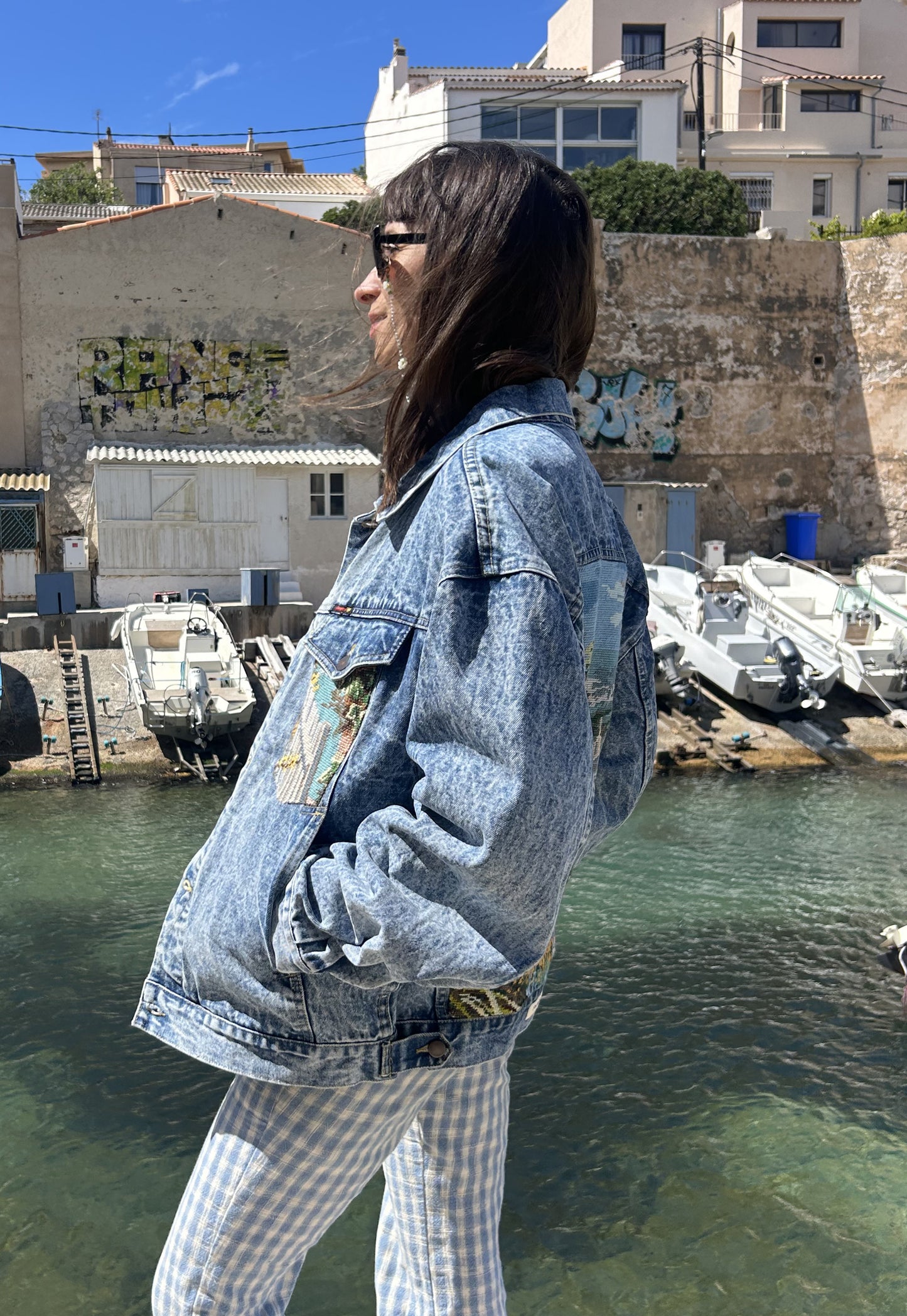 Upcycled jacket Côte Bleue (XL)