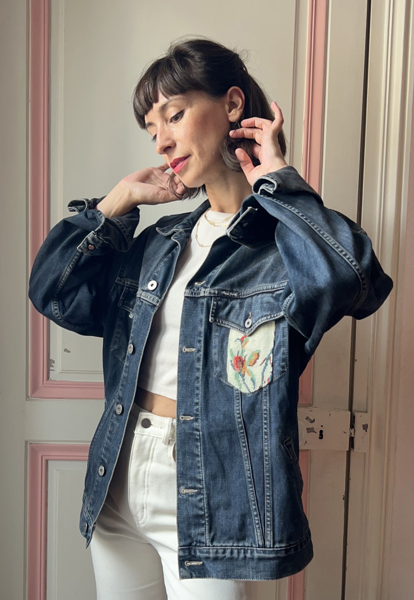 Upcycled jacket Lys  (L)