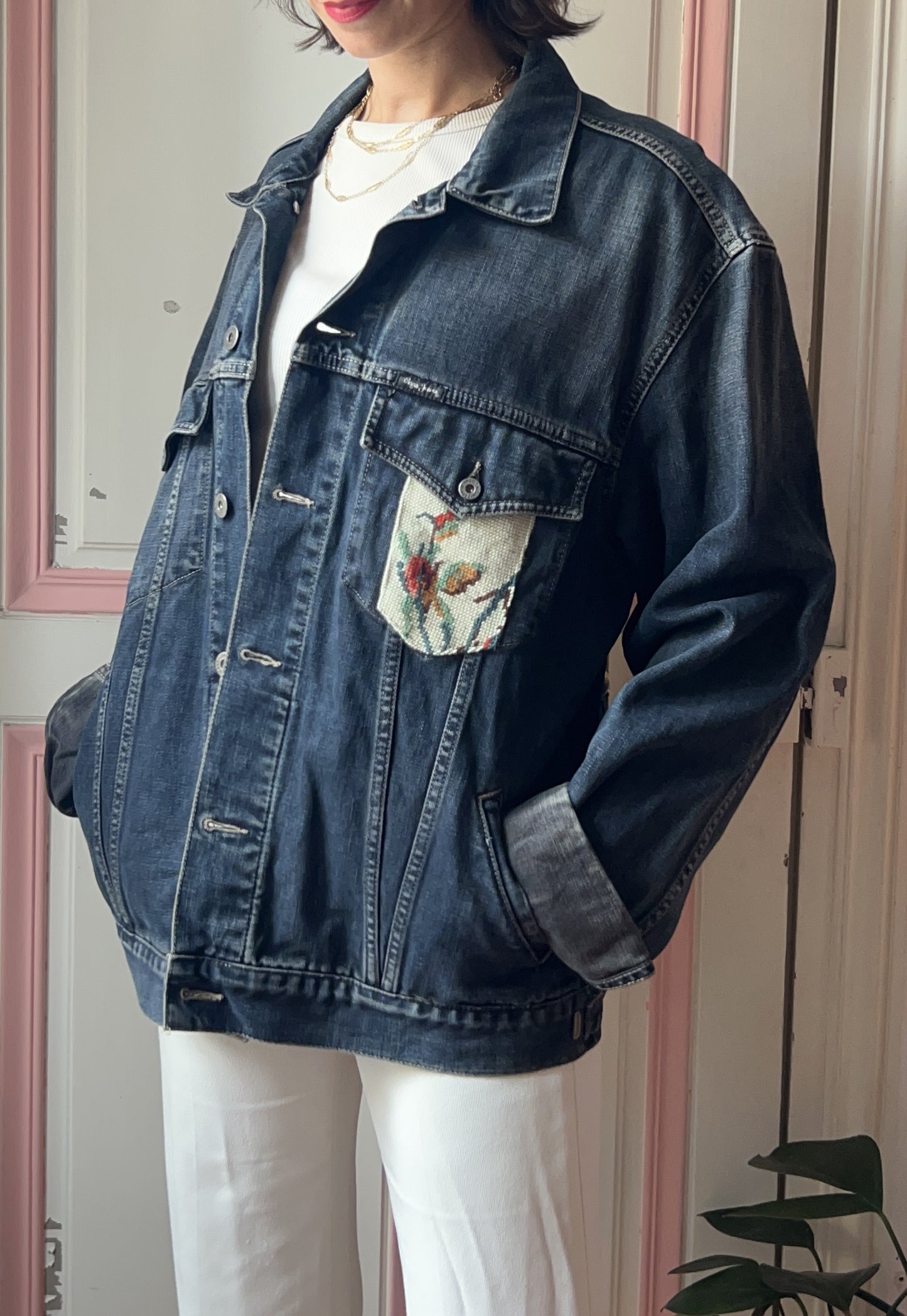 Upcycled jacket Lys  (L)