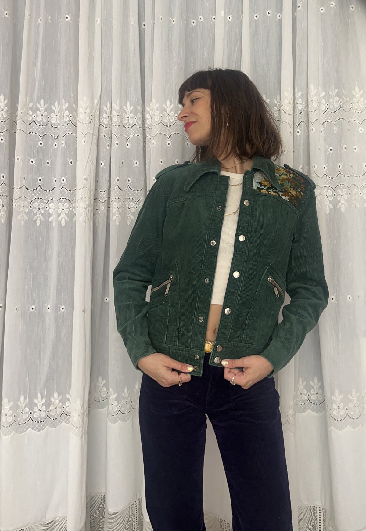 Upcycled jacket Flamingo tropical (XS/S)