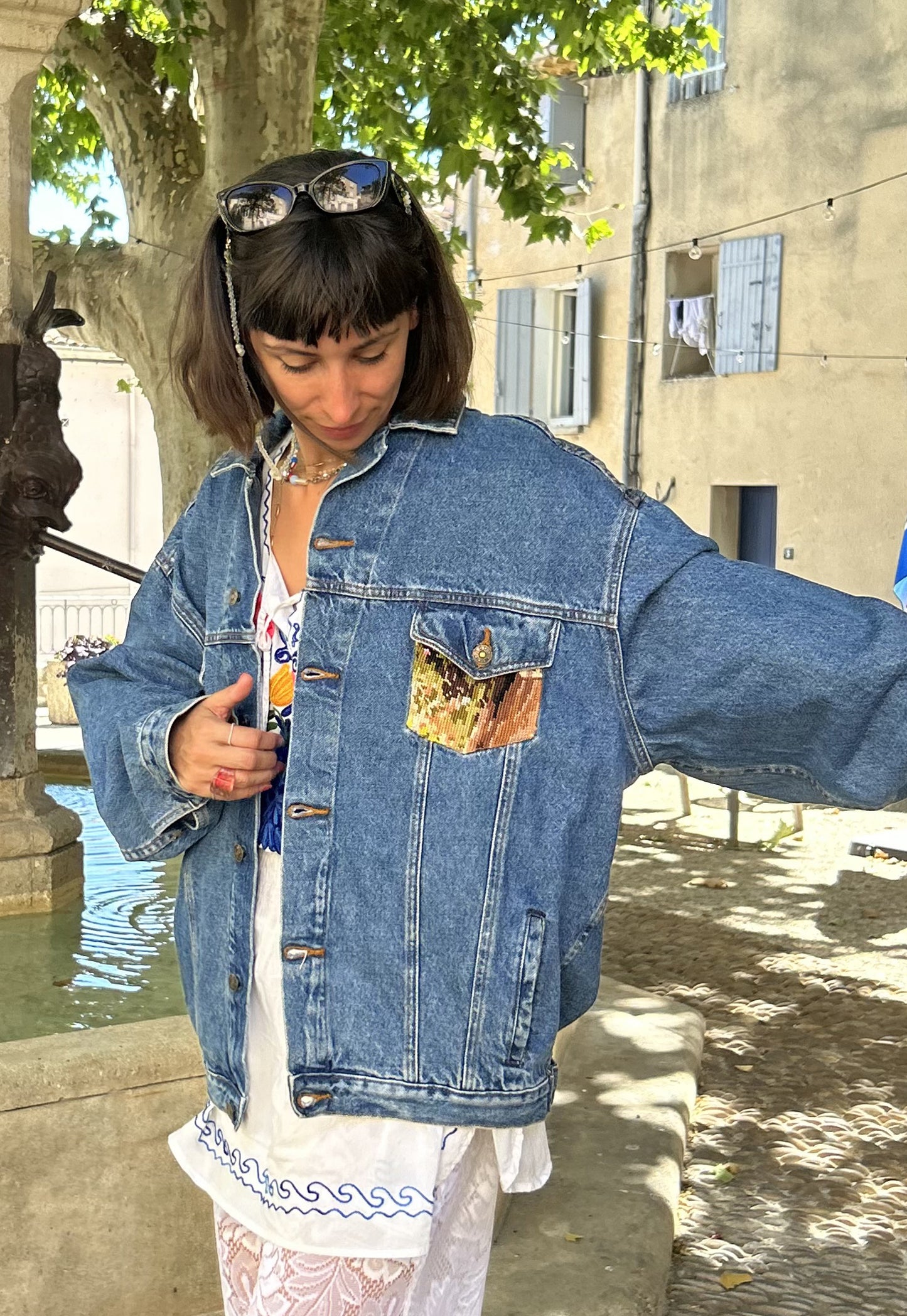 Upcycled jacket La Fontaine (L/XL)