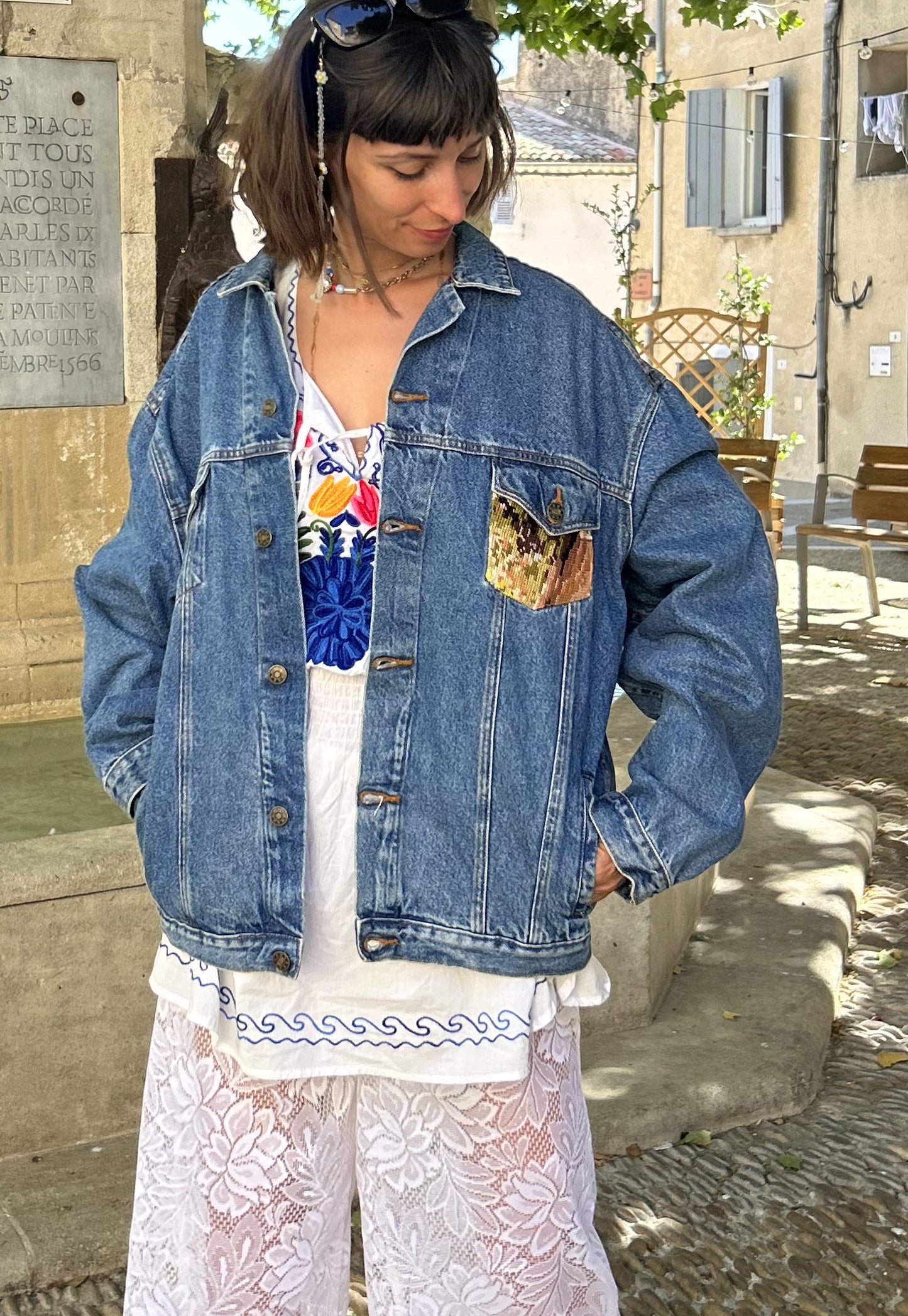 Upcycled jacket La Fontaine (L/XL)