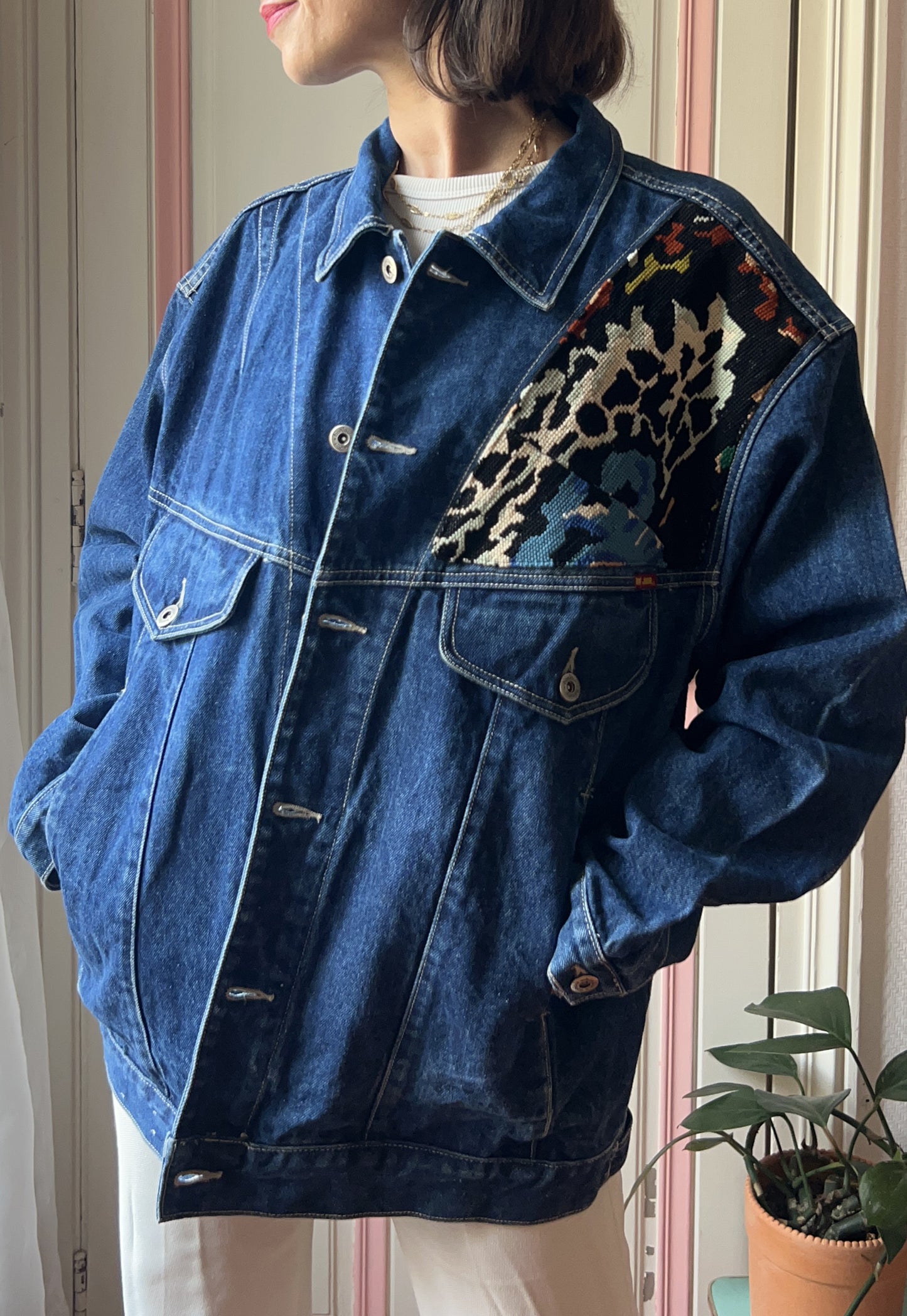 Upcycled jacket Le Bouquet  (L/XL)