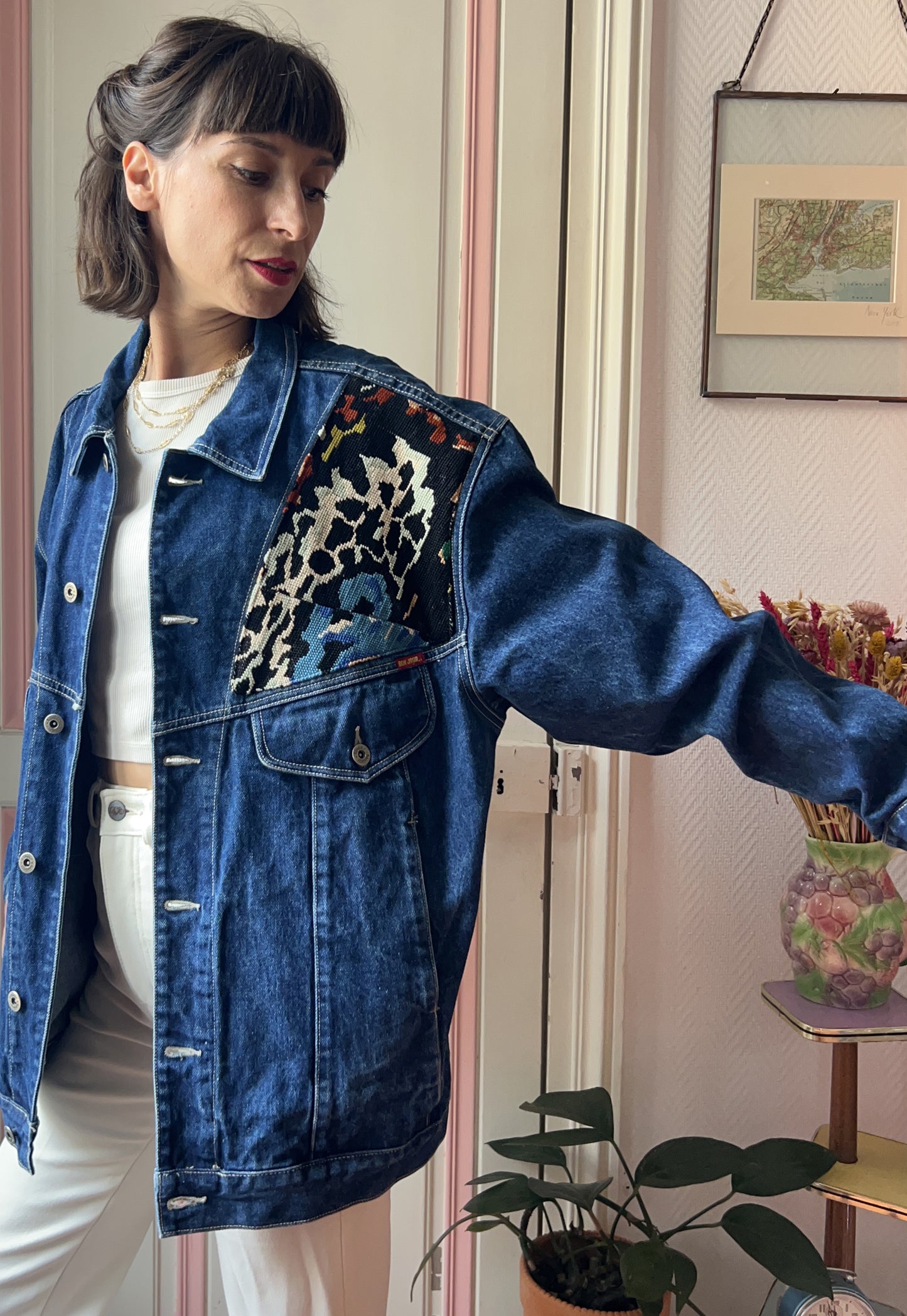 Upcycled jacket Le Bouquet  (L/XL)