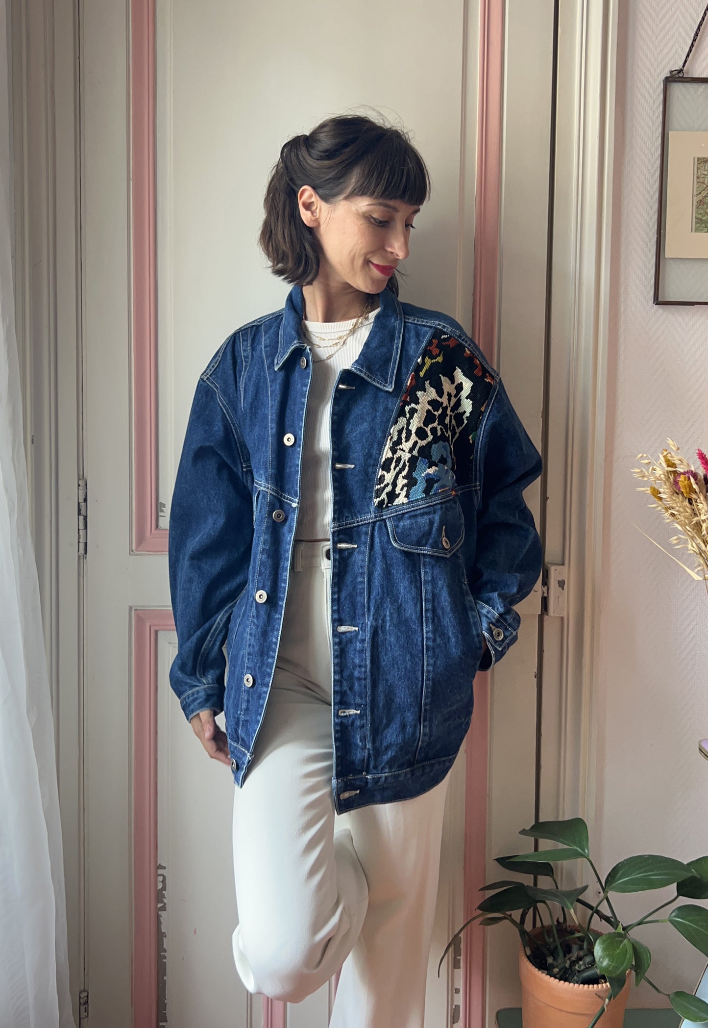 Upcycled jacket Le Bouquet  (L/XL)