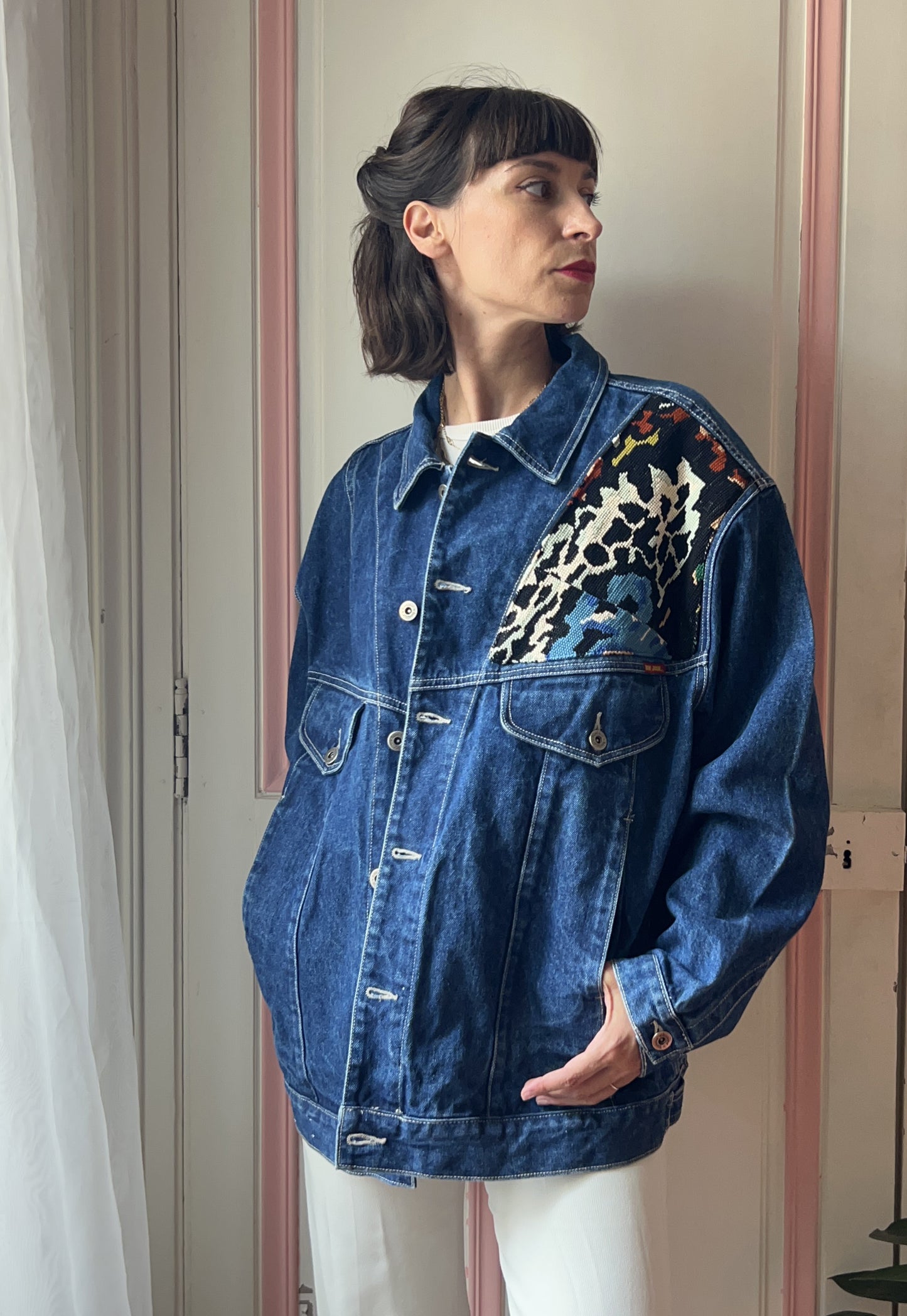 Upcycled jacket Le Bouquet  (L/XL)